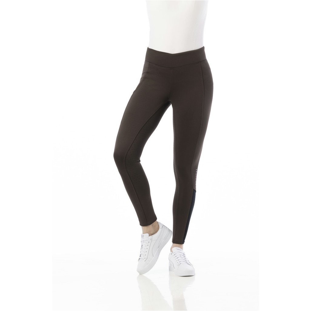 Sommer Damen Reitleggings Silikon Vollbesatz BRIGITTE Mesh nussbraun