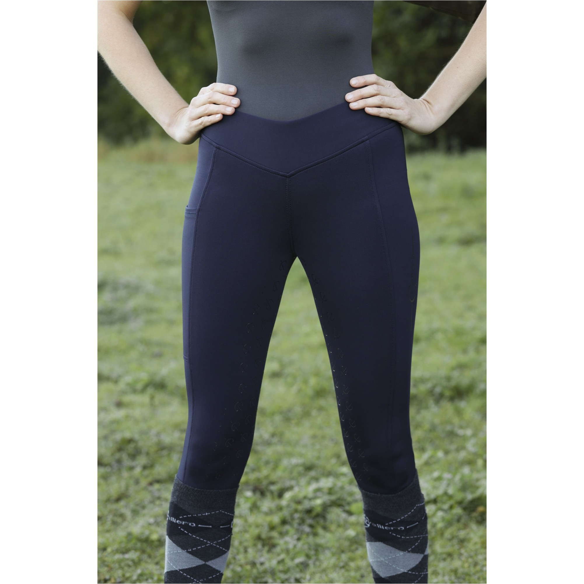 Damen Reitleggings Silikon Vollbesatz CLASSIC STAR navy