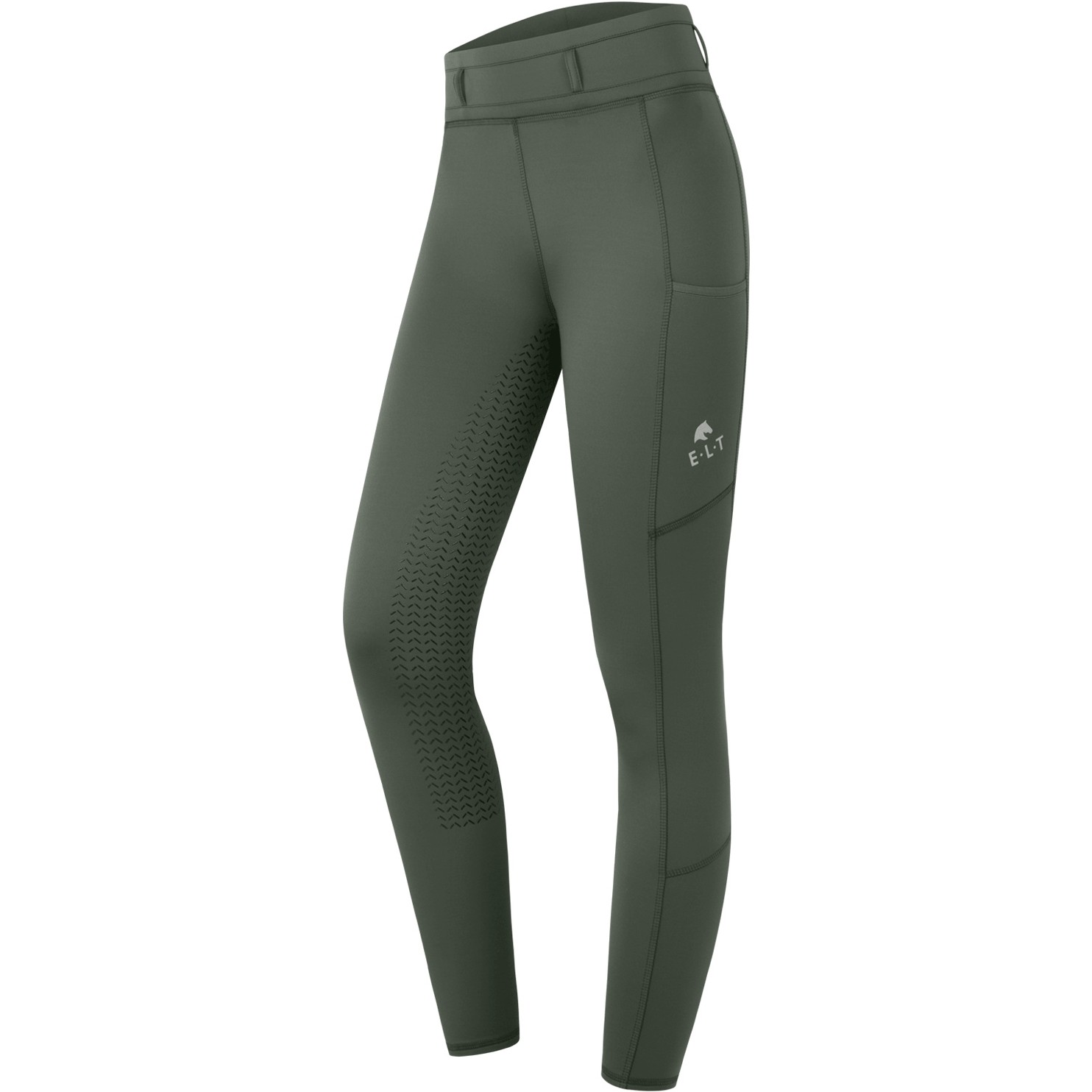 Winter Damen Reitleggings Silikon Vollbesatz ELLA dunkeloliv