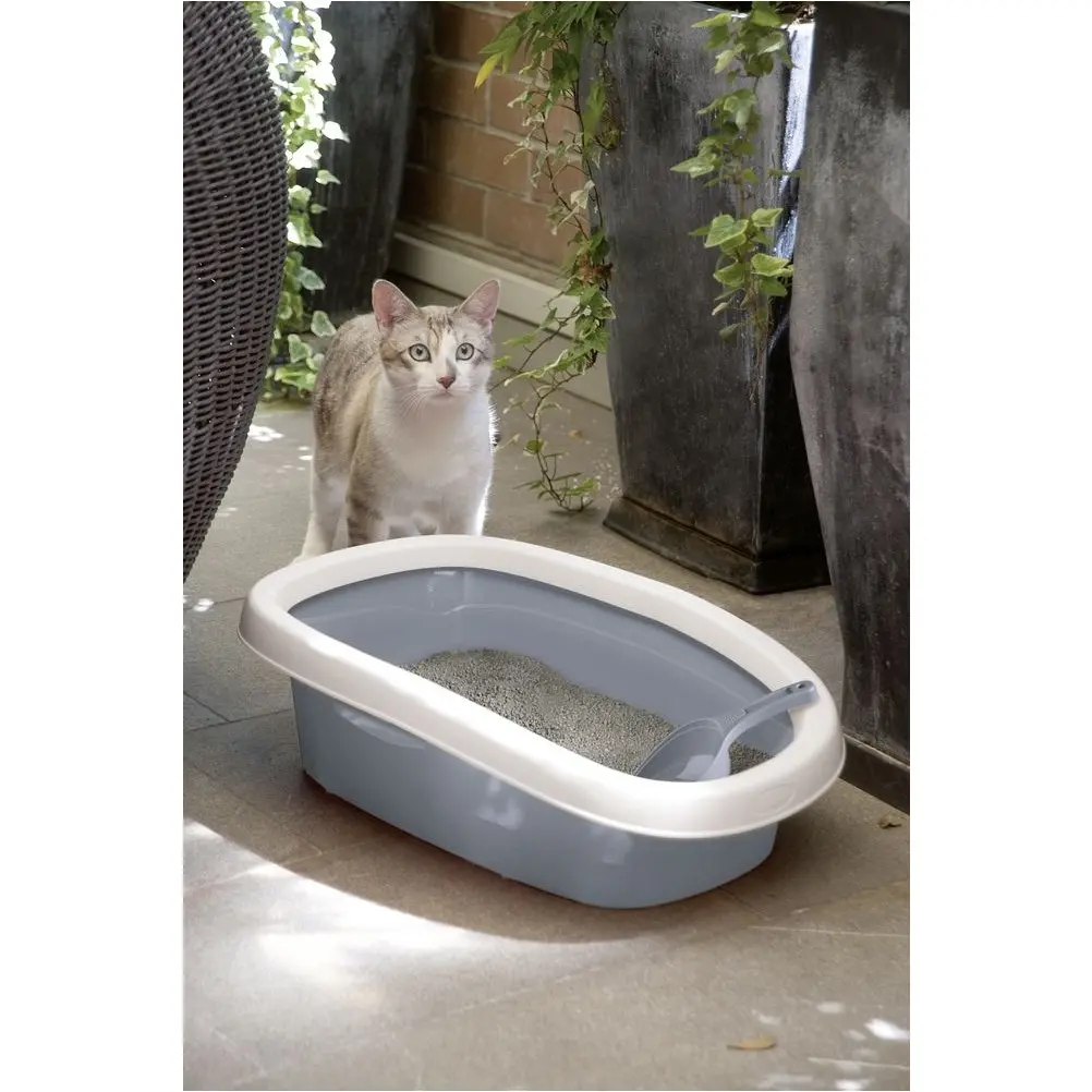 Katzentoilette mit Rand SPRINT blau 58x39x17cm 