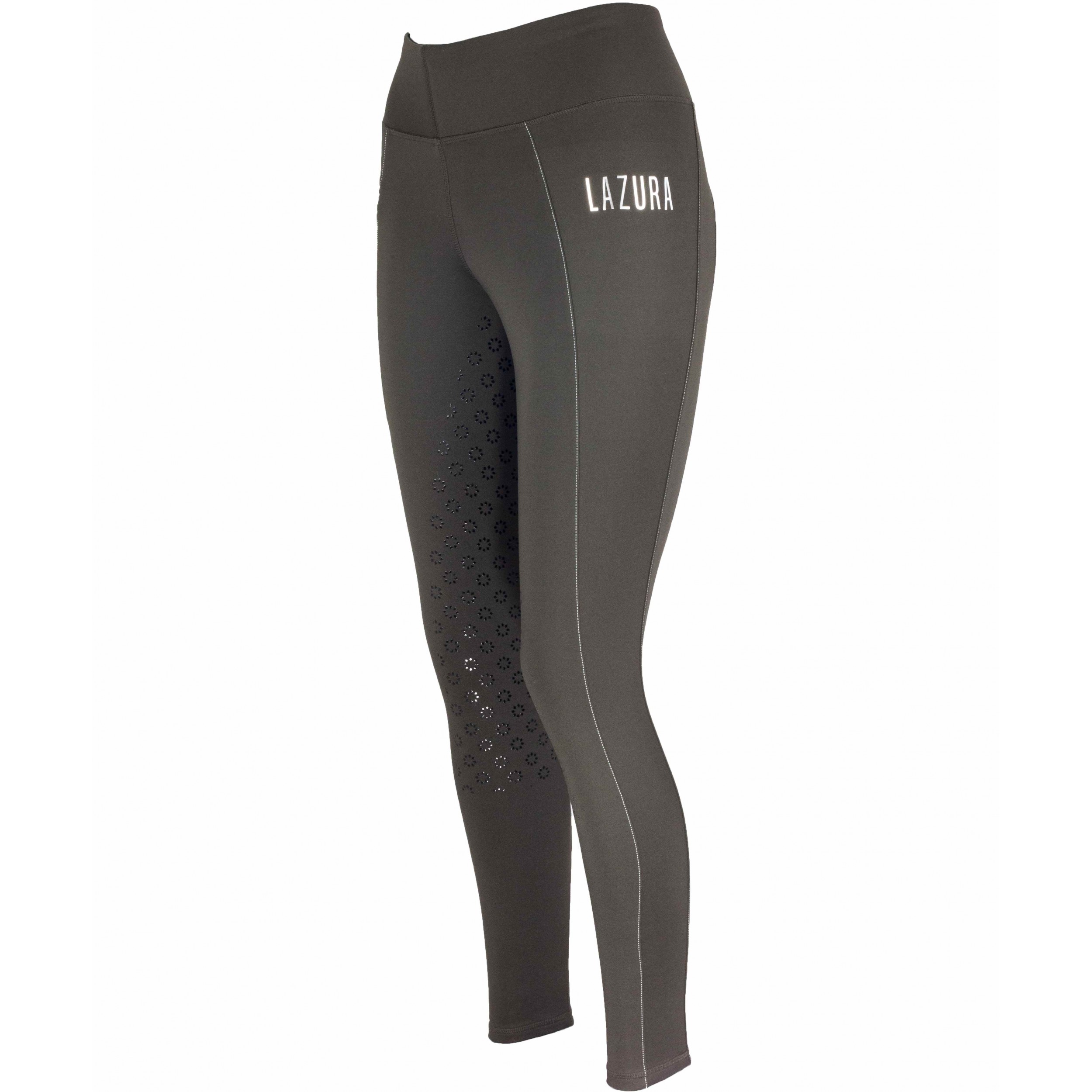 Winter Kinder Reitleggings Silikon Vollbesatz LISA braun