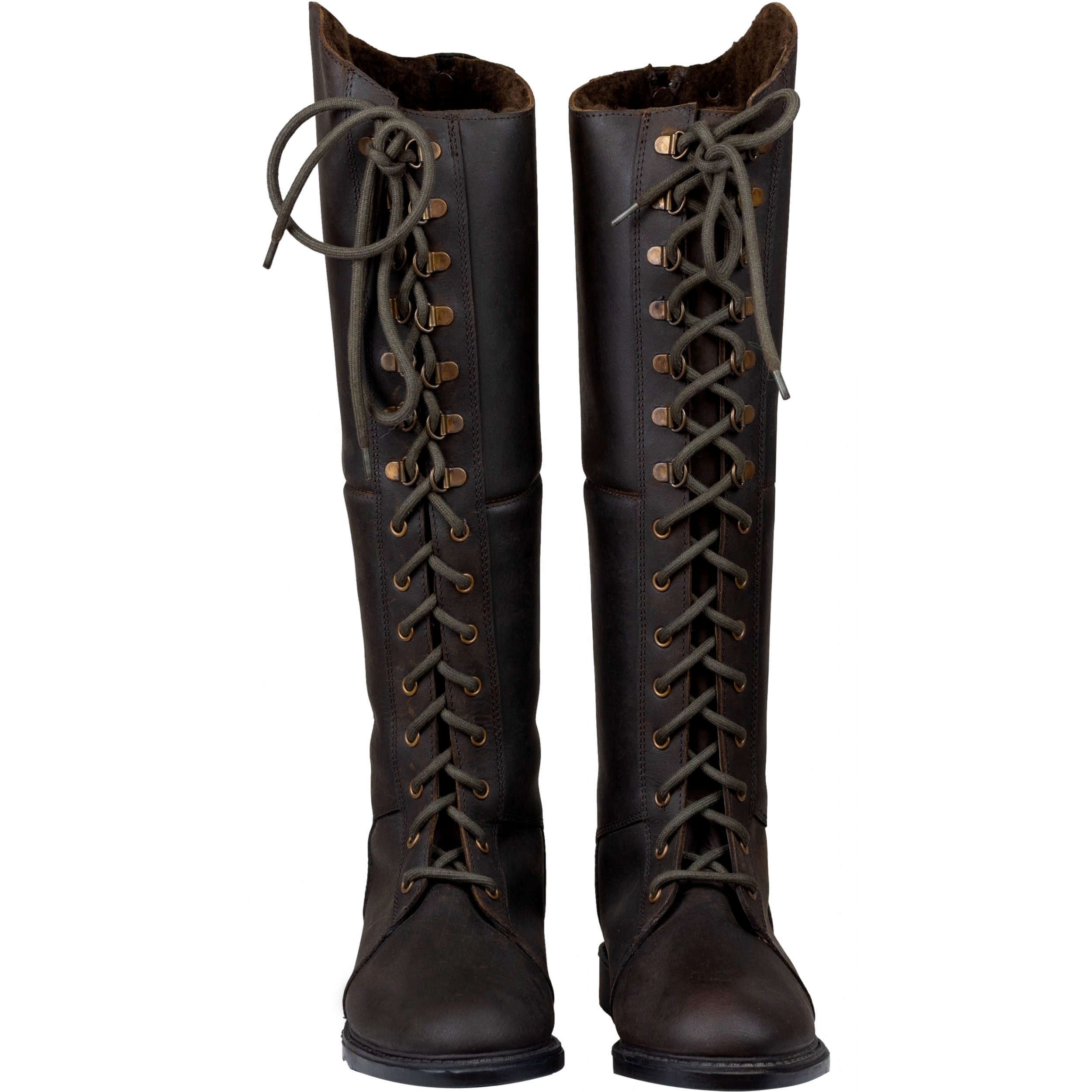 Winter Damen Reitstiefel PERTH Echtleder braun