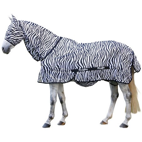 Fliegendecke mit Halsteil RugBe ZEBRA schwarz/weiss