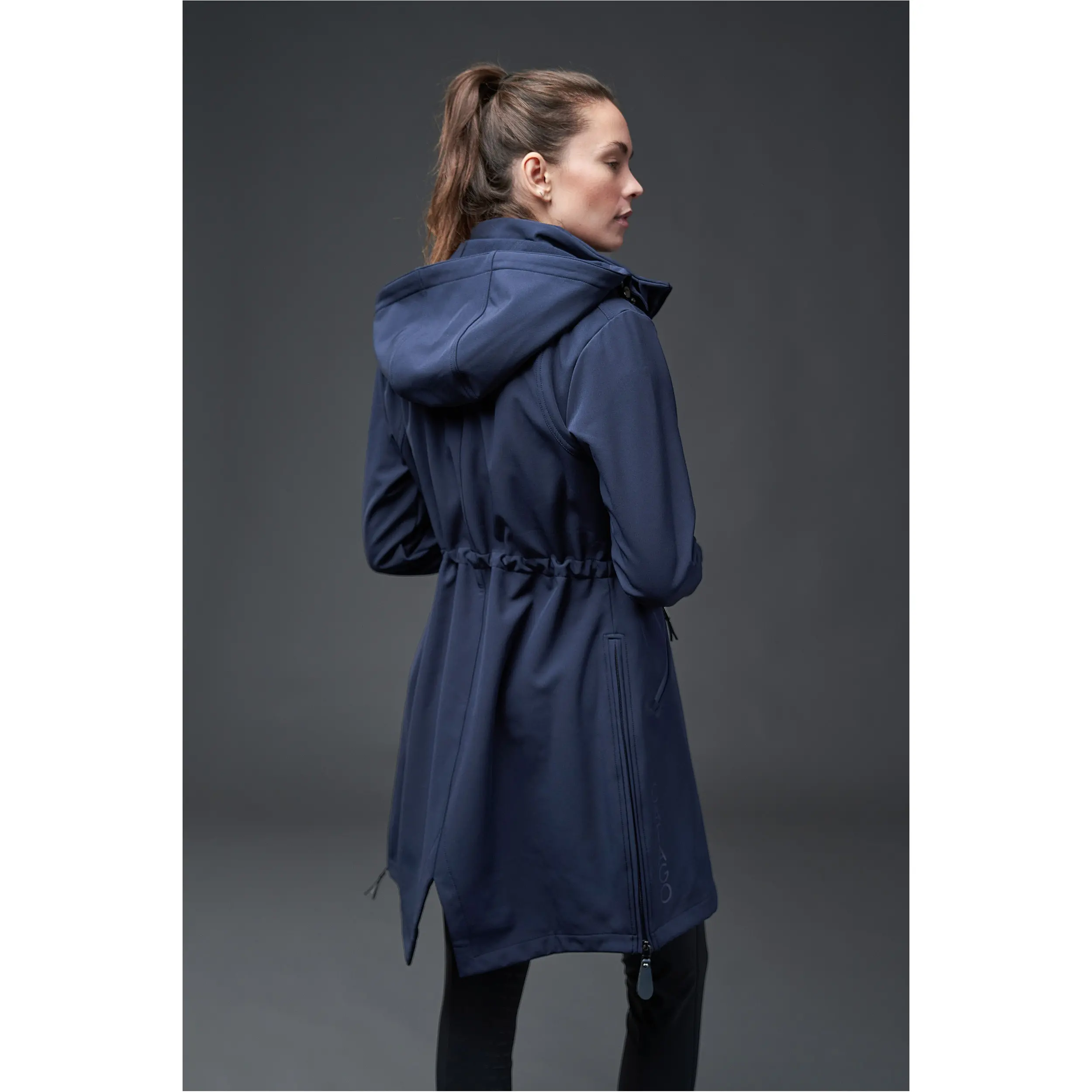 Damen Softshell-Reitjacke lang ABBY navy