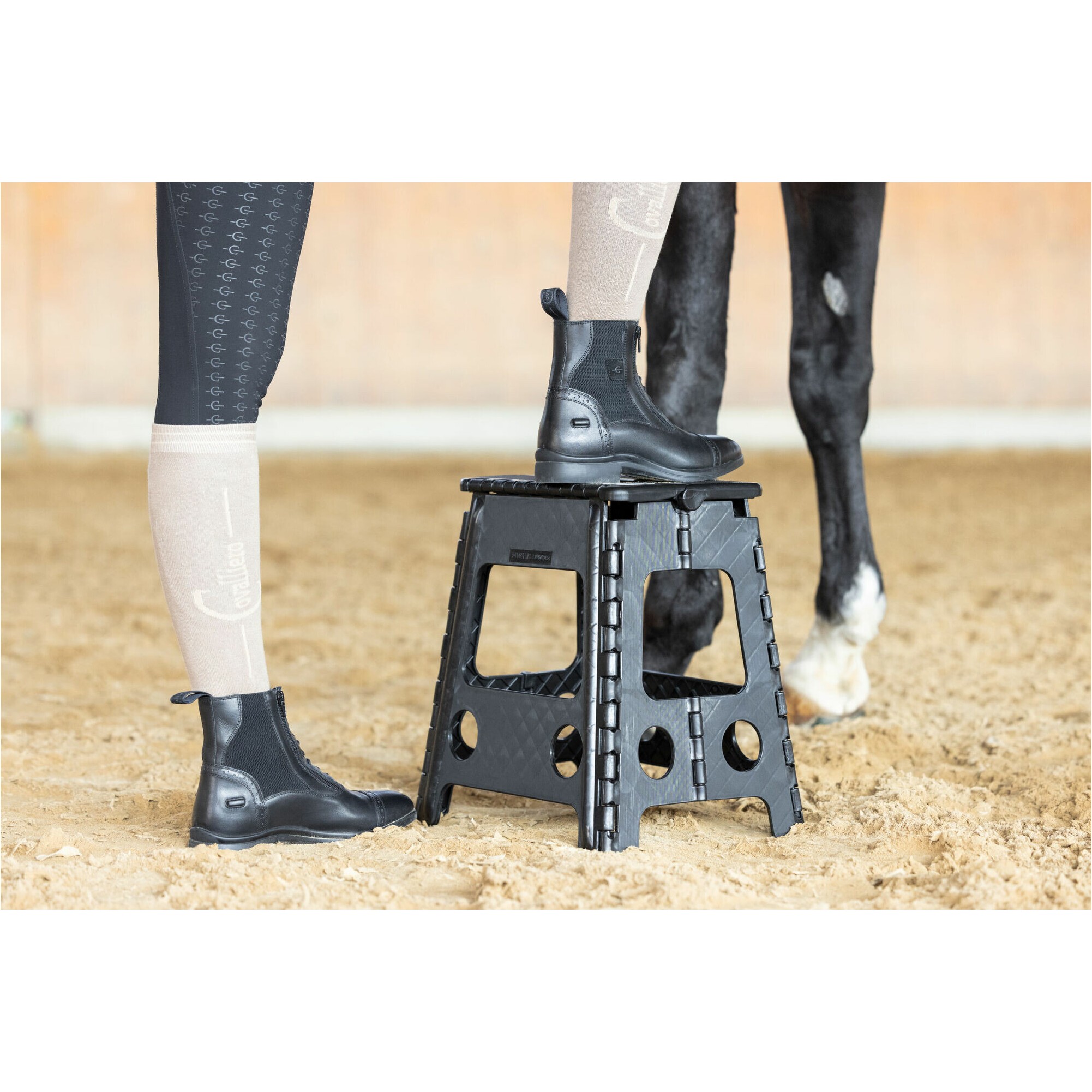 Reitstiefelette VIENNA Leder schwarz