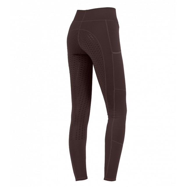 Winter Damen Reitleggings Silikon Vollbesatz ELLA kastanienbraun