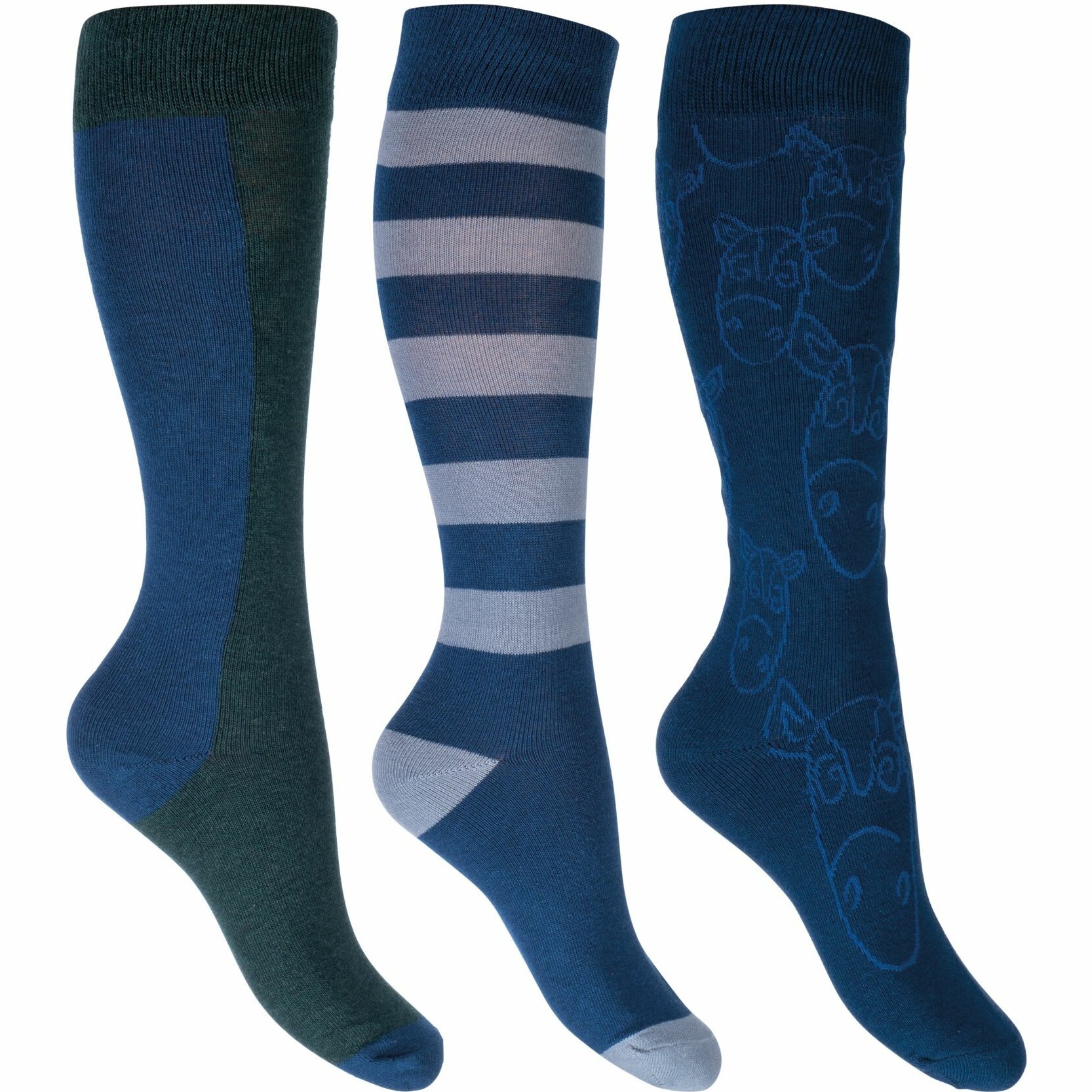 Kinder Reitsocken (3er Set) HOUSTON navy/petrol