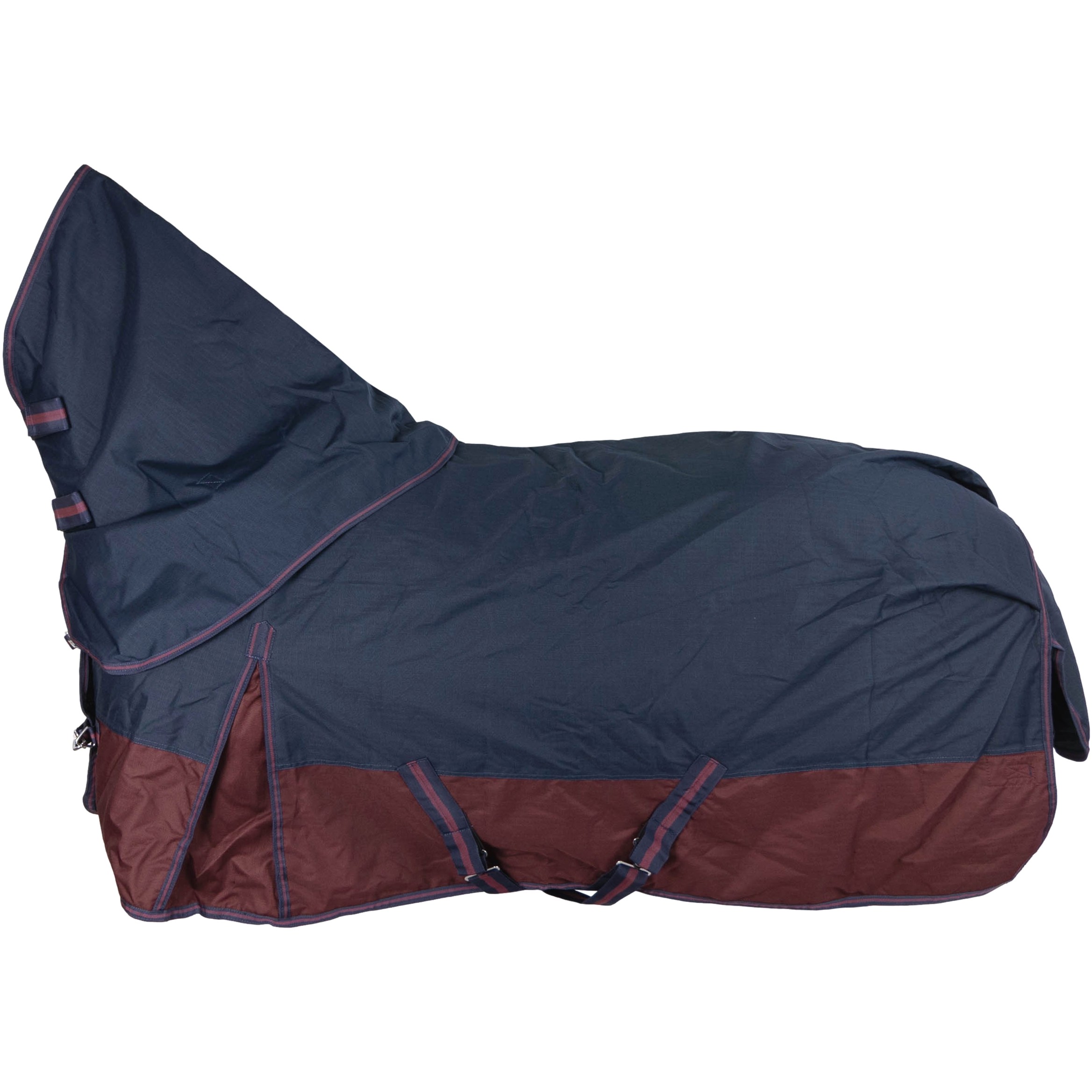 Weidedecke Full Neck Polarfleece 600D BASICLINE marine/kastanie - Posten