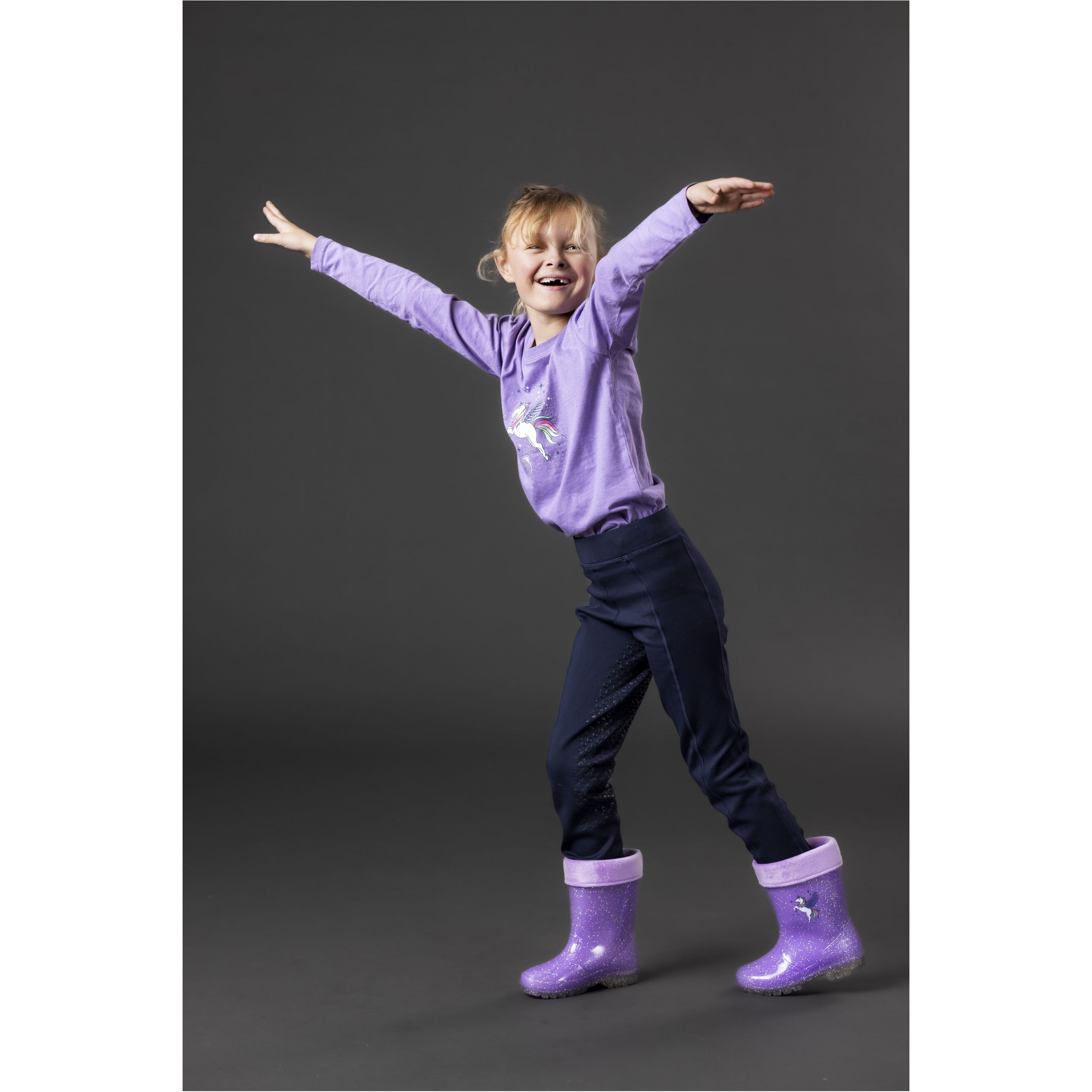 Winter Kinder Gummistiefel LIGHT Glitzer purple haze