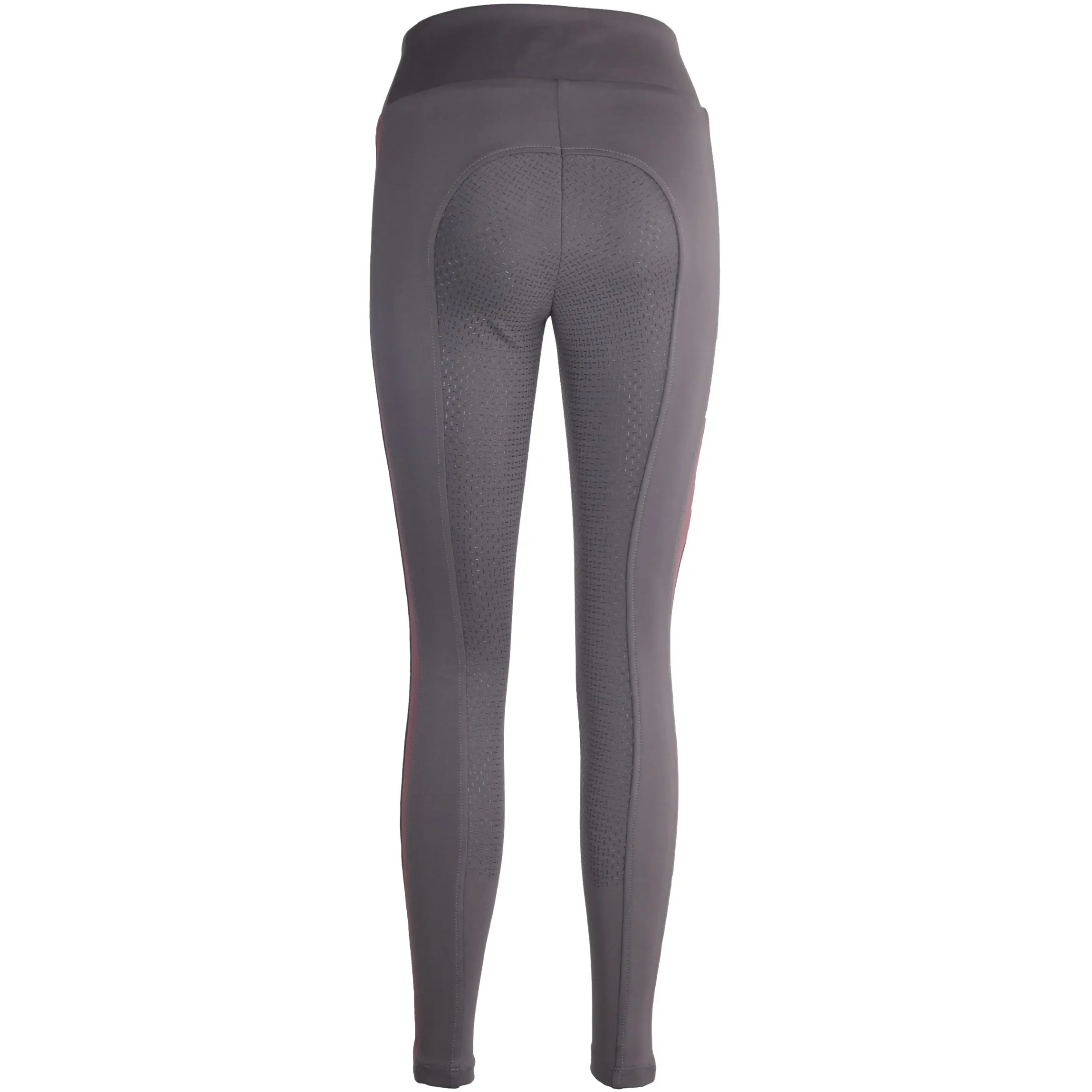 Damen Reitleggings Silikon Vollbesatz ODESSA schiefergrau/bordeaux