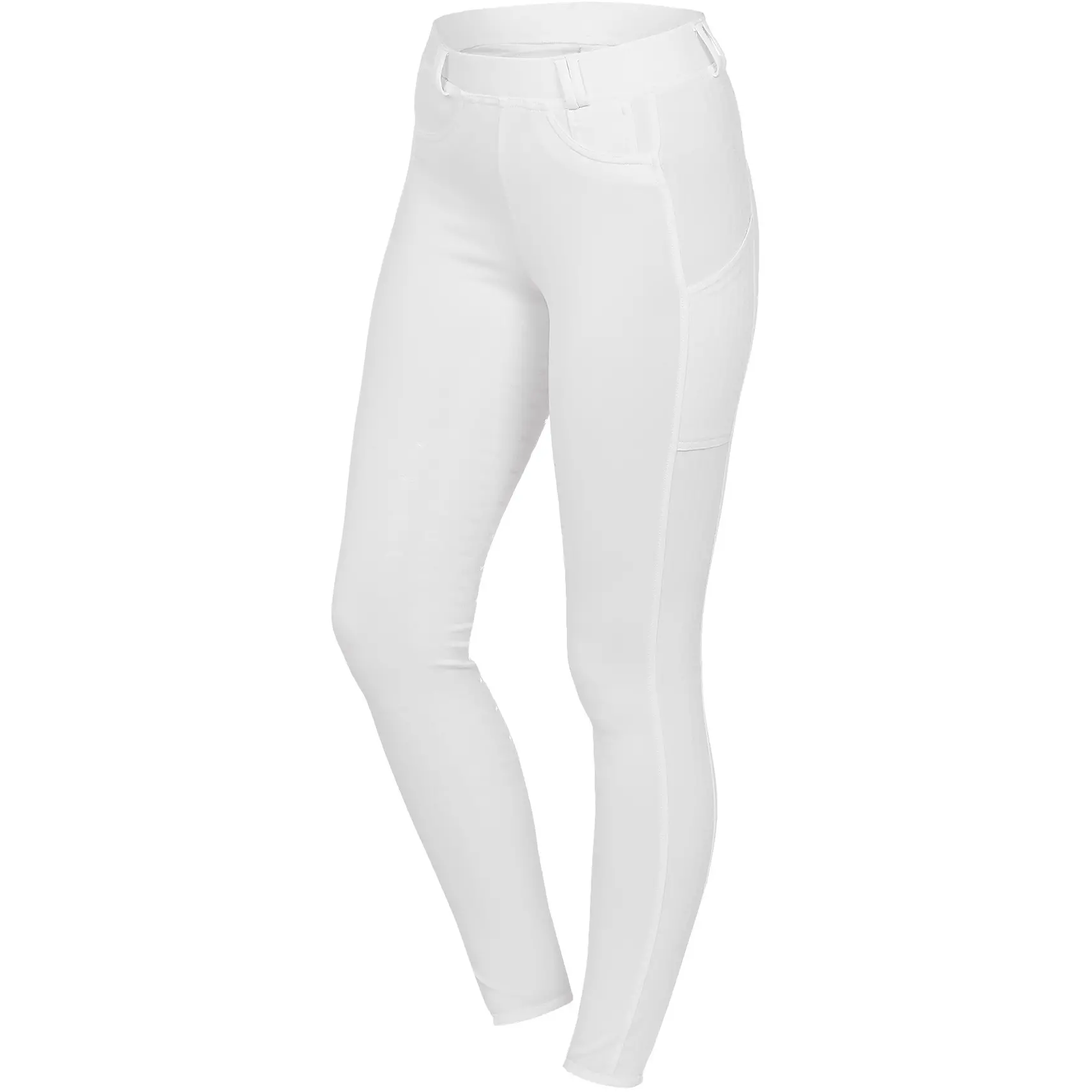 Damen Reitleggings Silikon Vollbesatz SPORTY weiß