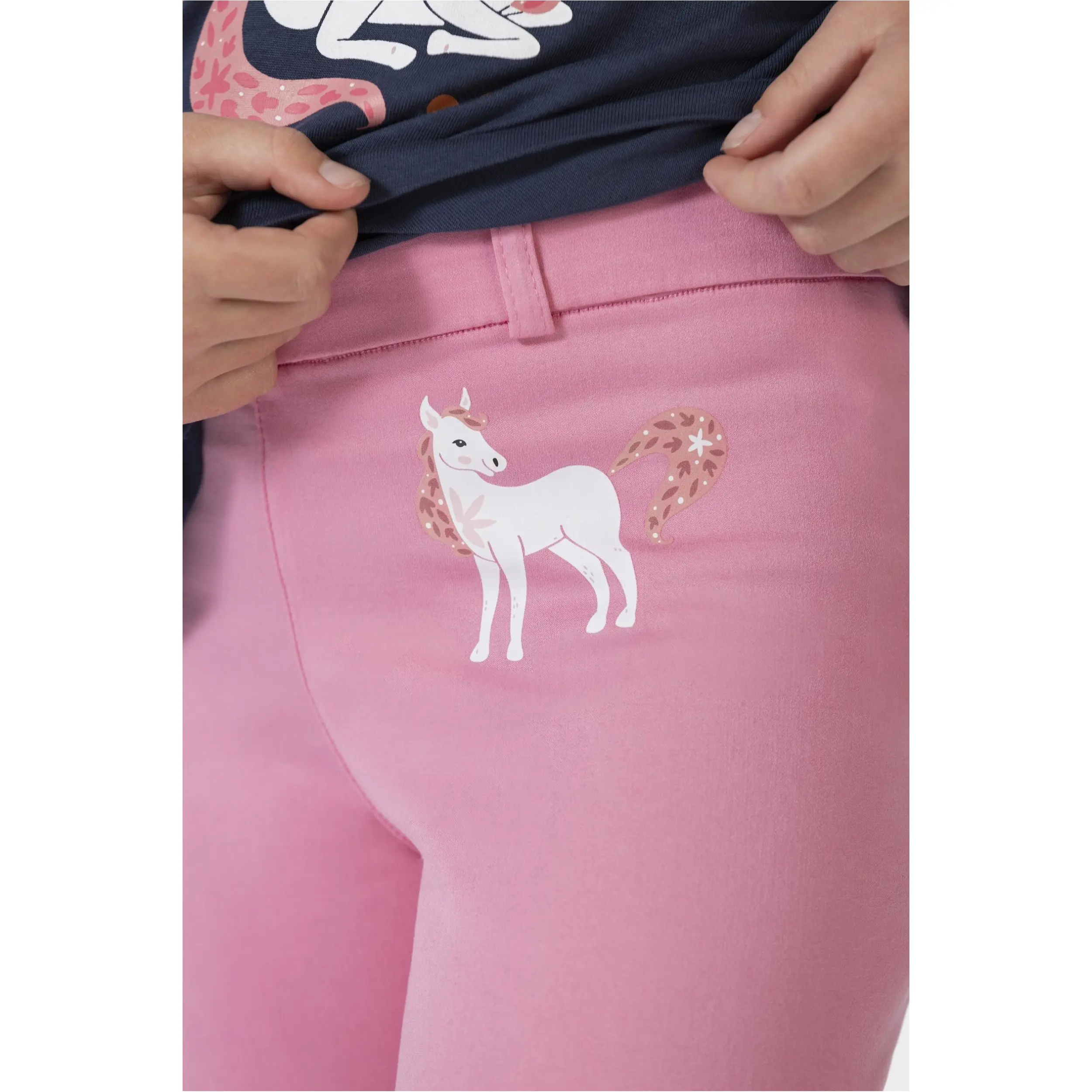 Kinder Reitleggings Silikon Kniebesatz PONY DREAM pink