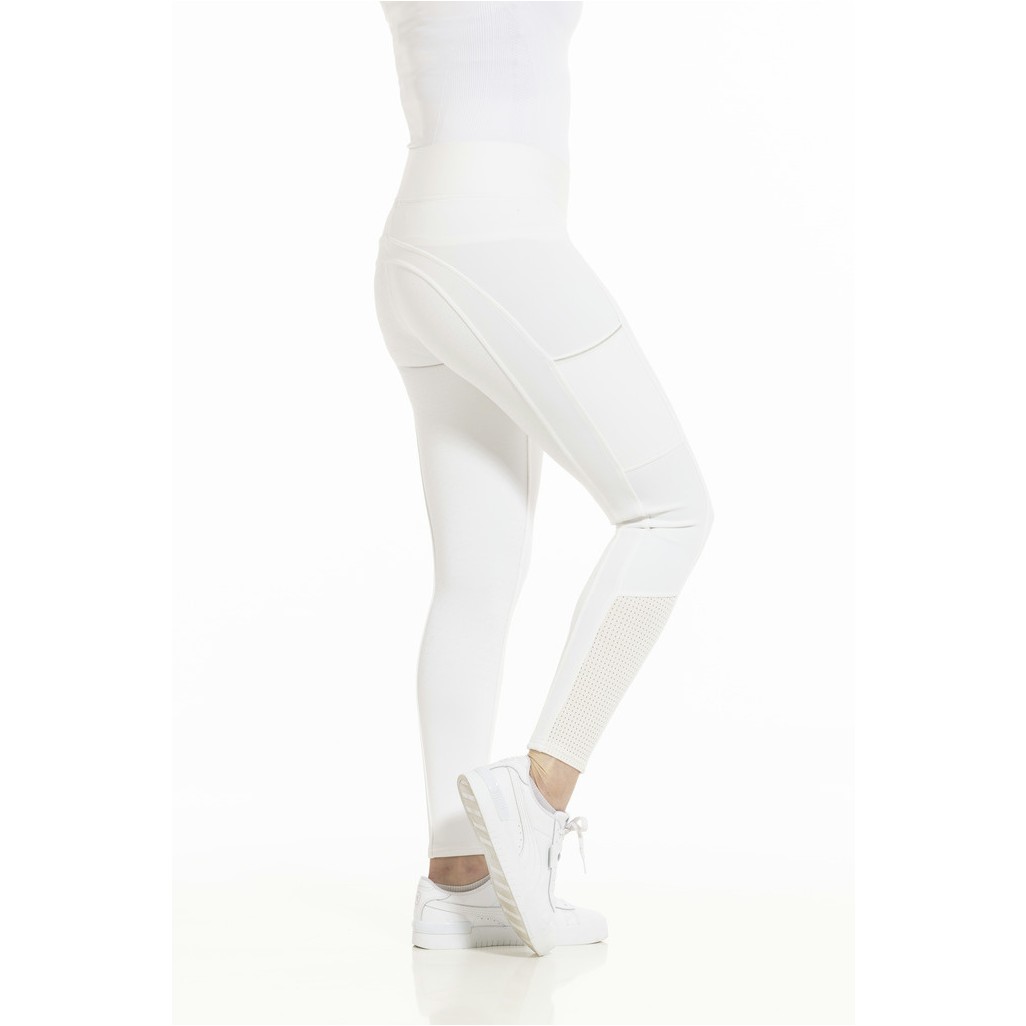 Sommer Damen Reitleggings Silikon Vollbesatz BRIGITTE Mesh weiß