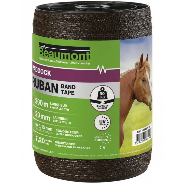 Zaunband Paddock braun 20mm