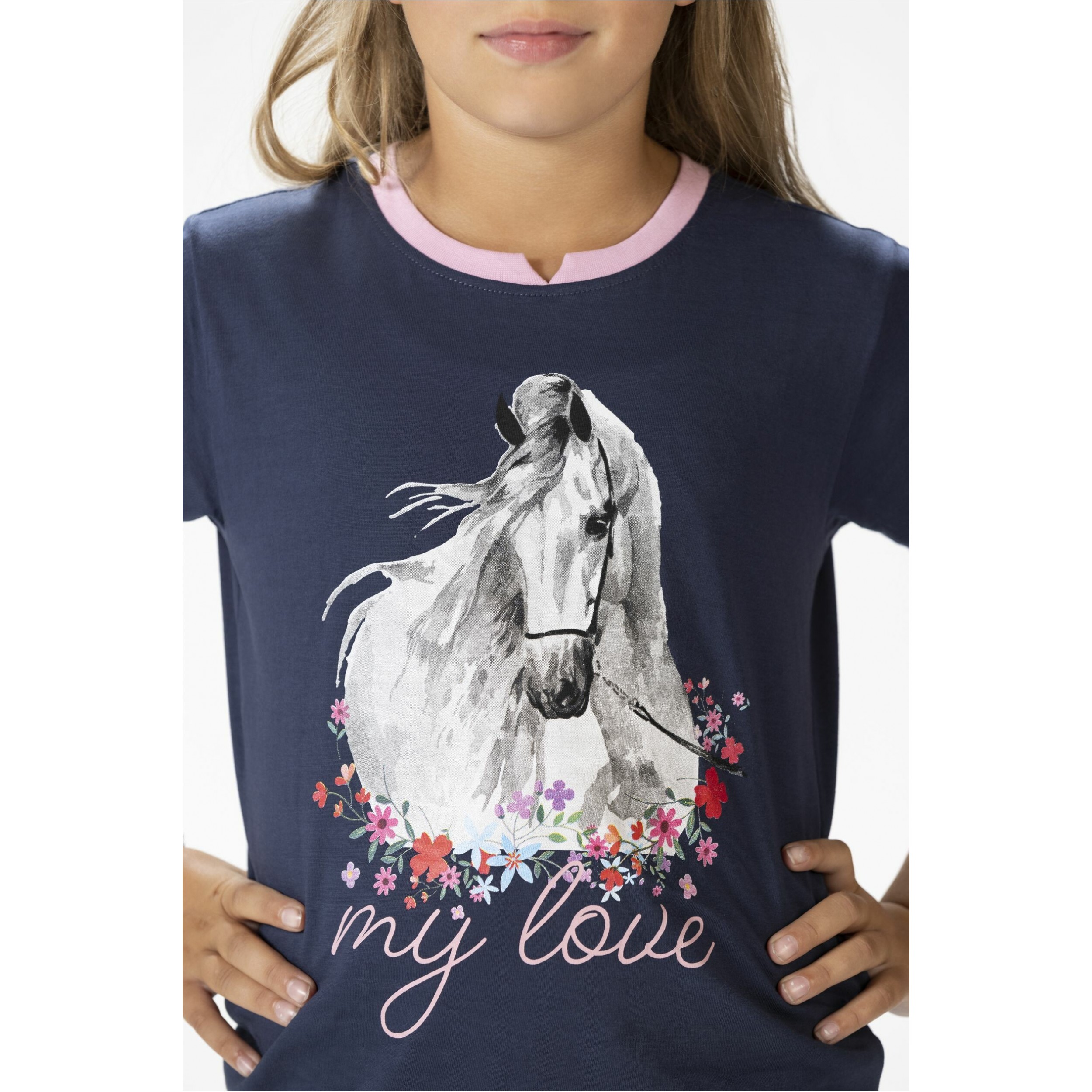 Kinder T-Shirt HORSE SPIRIT dunkelblau