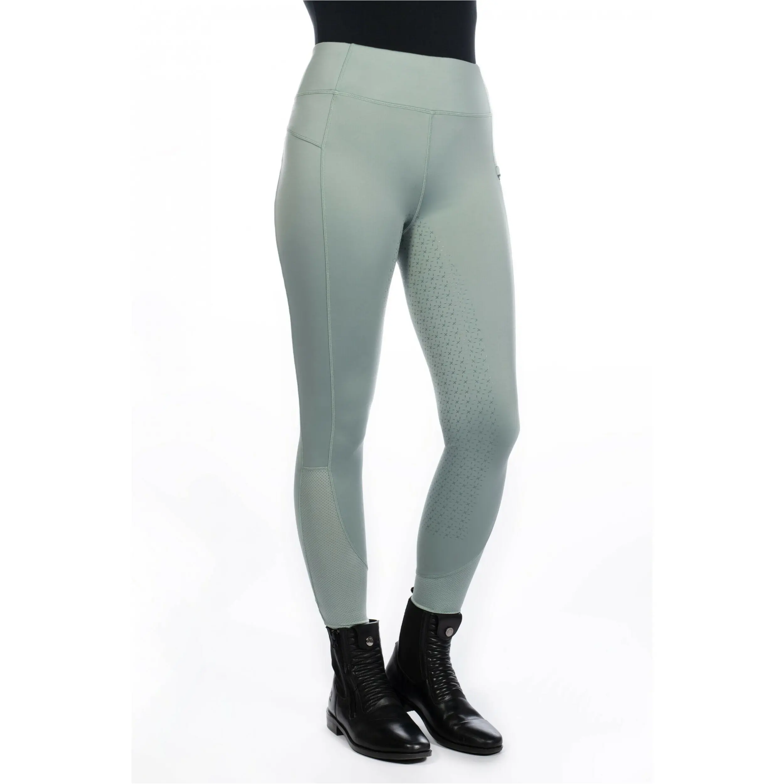 Kinder Reitleggings Silikon Vollbesatz HARBOUR ISLAND salbei