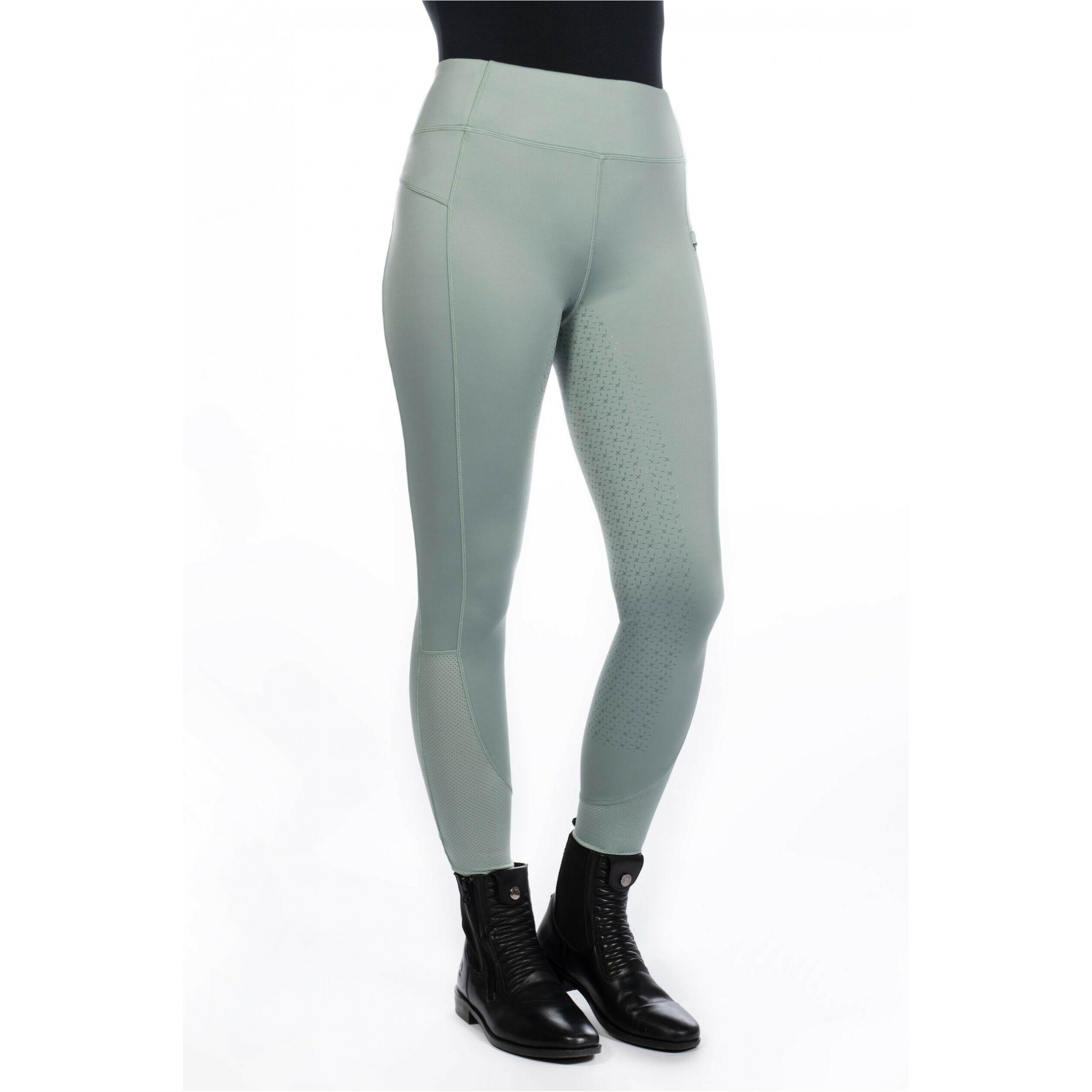 Kinder Reitleggings Silikon Vollbesatz HARBOUR ISLAND salbei