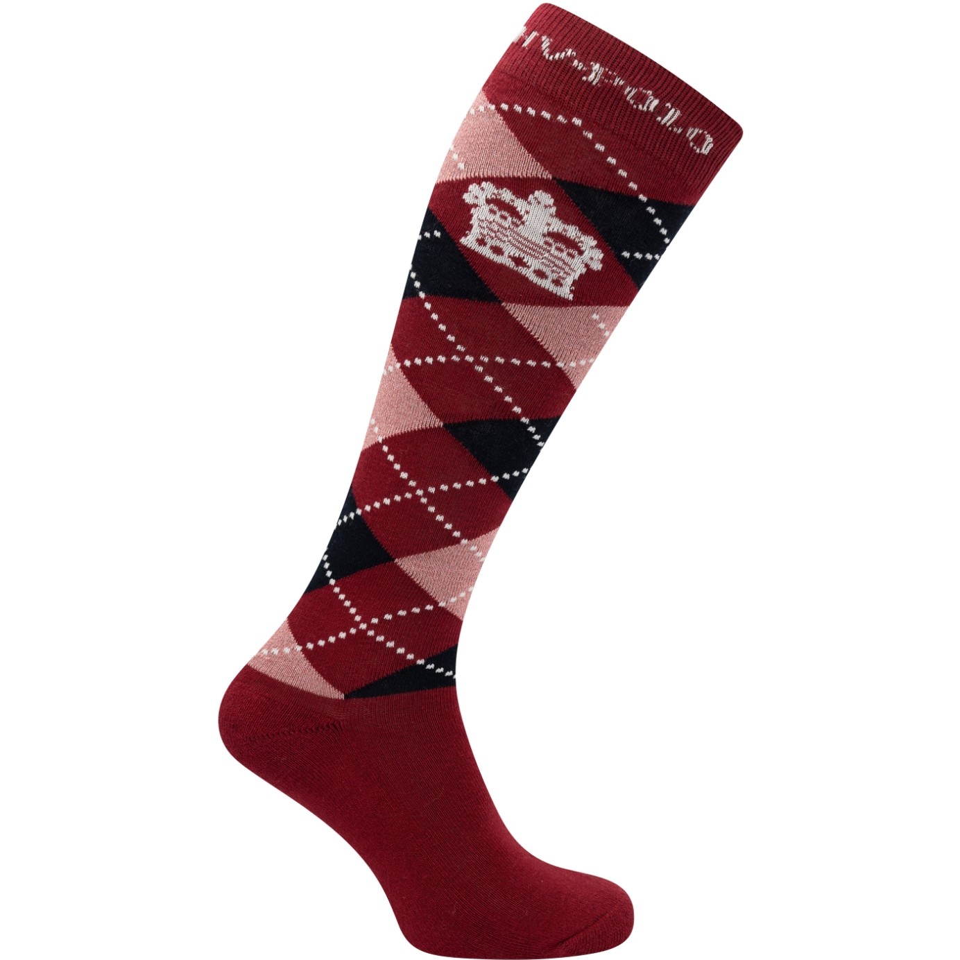 Damen Reitsocken HVPArgyle deep red/navy