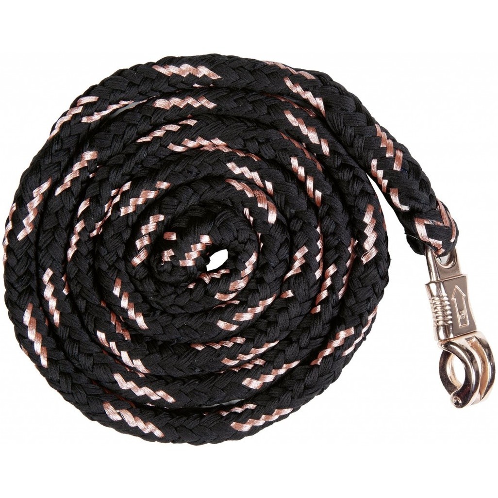 Führstrick mit Panikhaken ROSEGOLD schwarz/rosegold 180cm