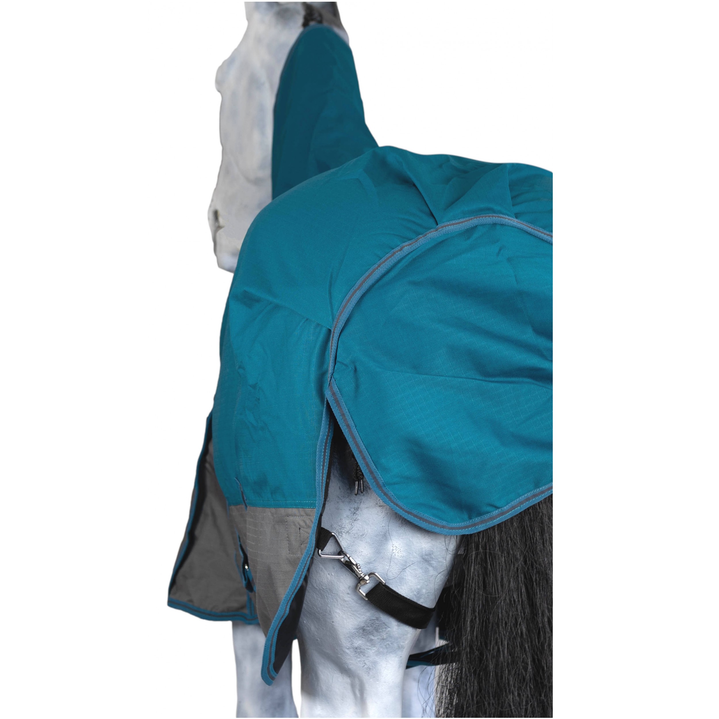 Weidedecke Full Neck Polarfleece 600D BASICLINE petrol/graphit - Posten