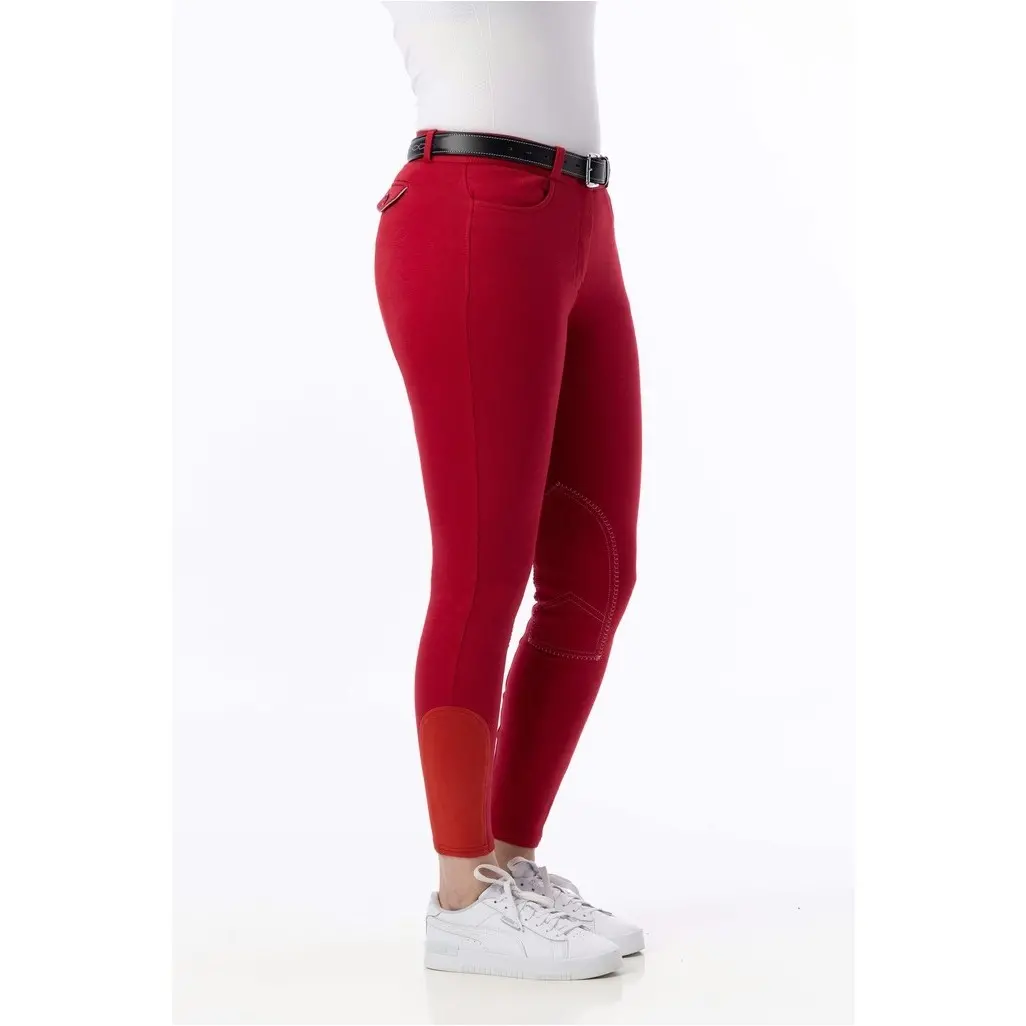 Damen Reithose Kniebesatz ALEXANDRIE rot