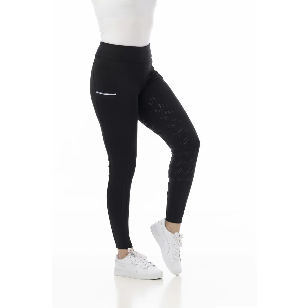 Kinder Reitleggings Silikon Vollbesatz AGADIR schwarz