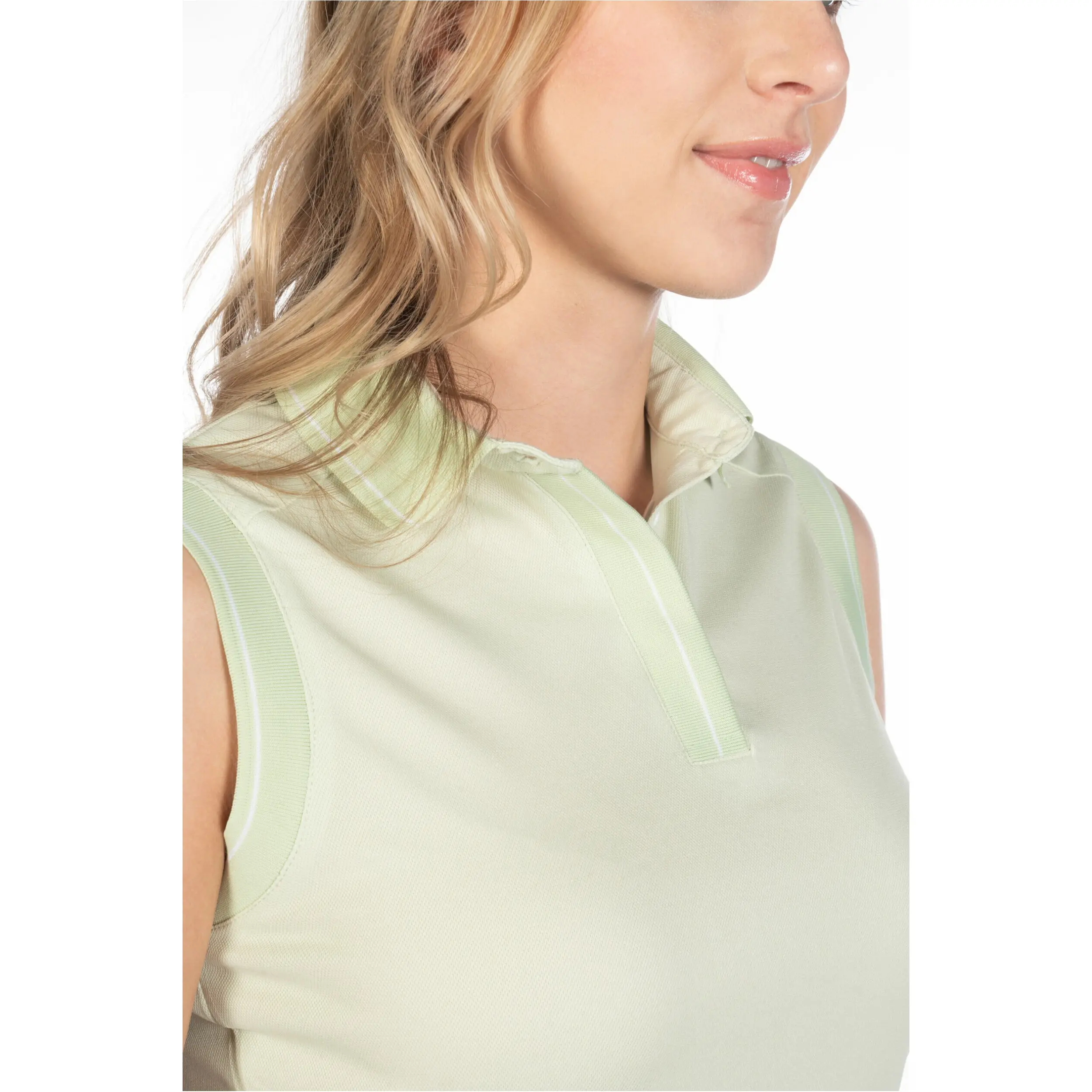 Damen Poloshirt ärmellos CATHERINE pistazie