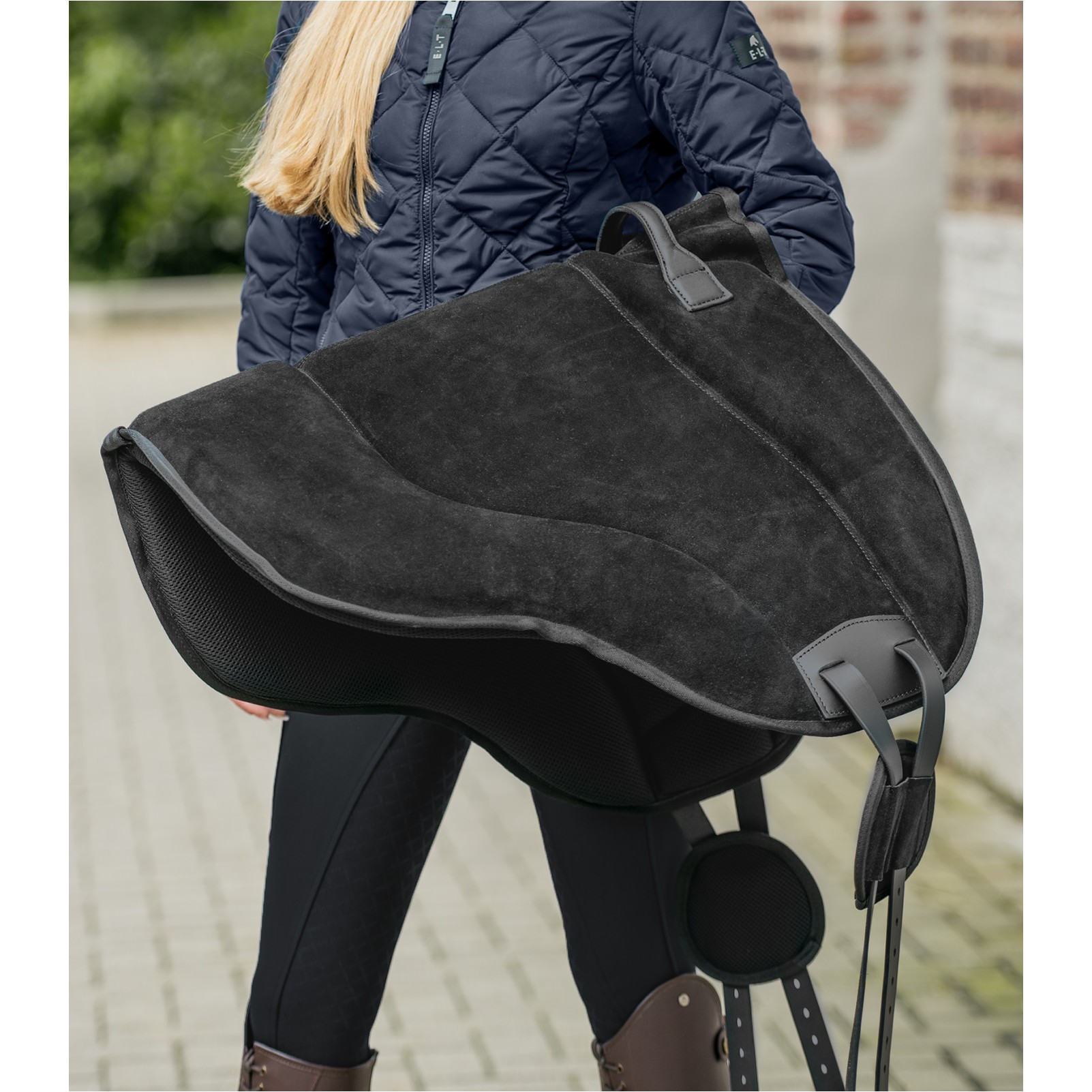 Reitpad Wildleder schwarz