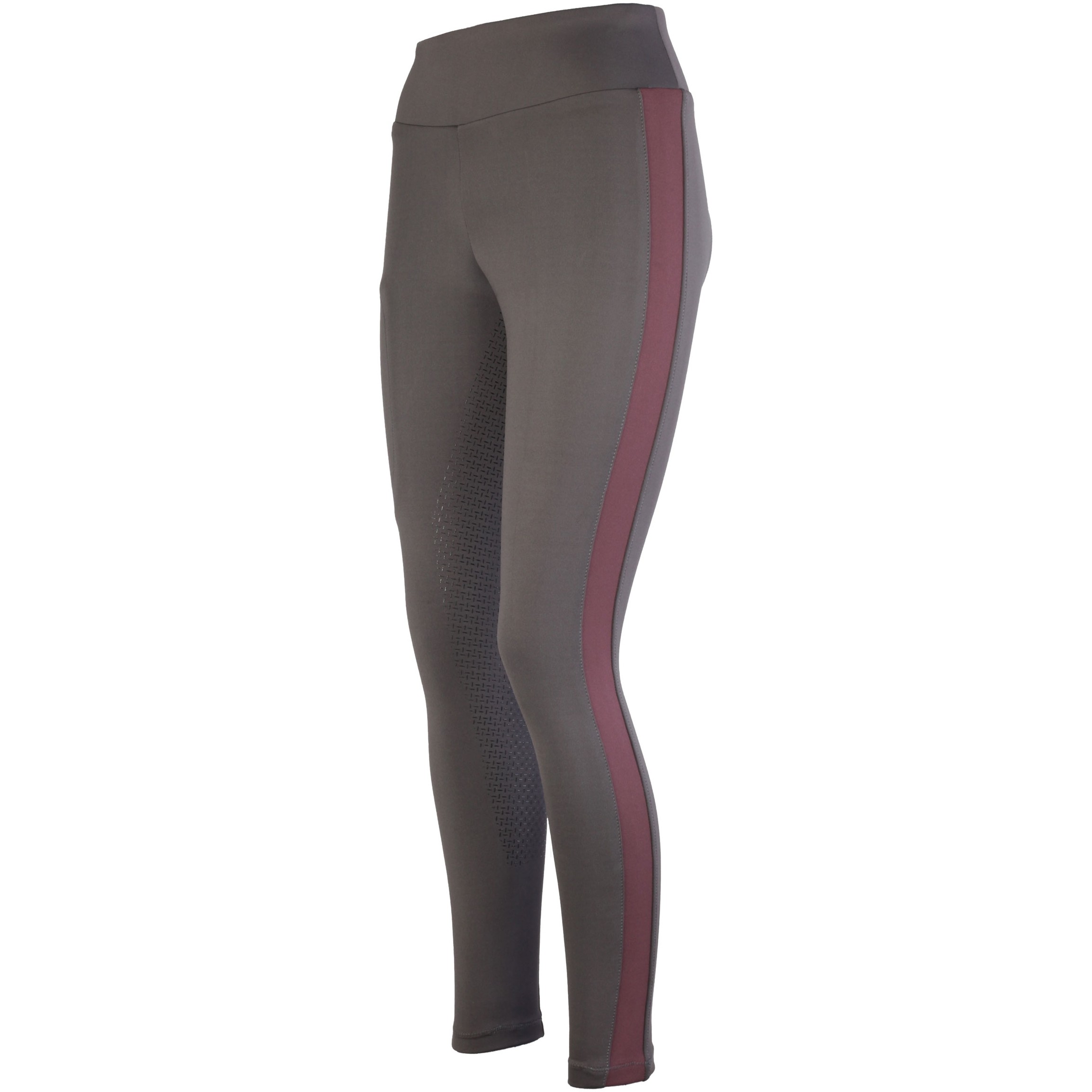 Damen Reitleggings Silikon Vollbesatz ODESSA schiefergrau/bordeaux