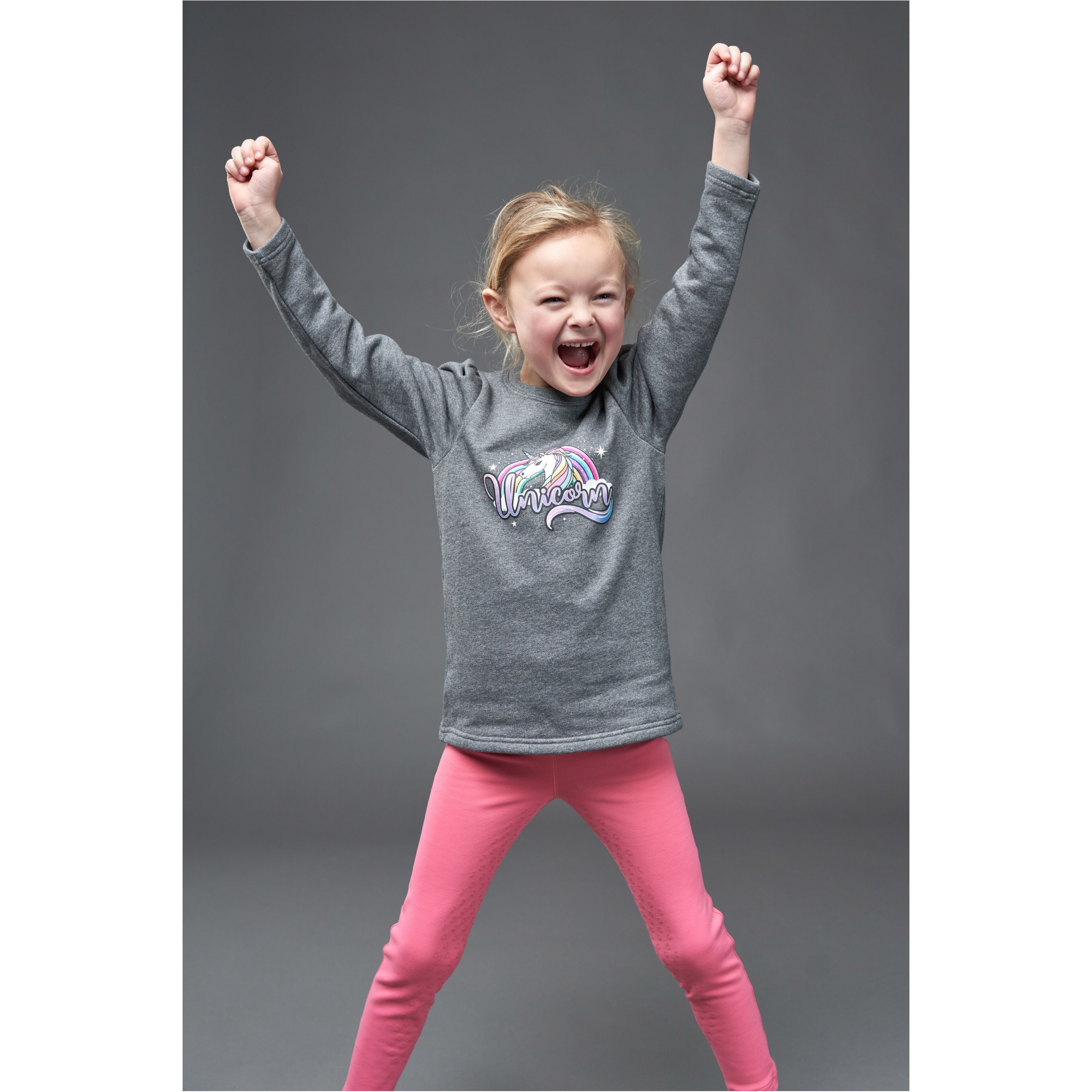 Kinder T-Shirt Langarm LINDA dunkelgrau melange