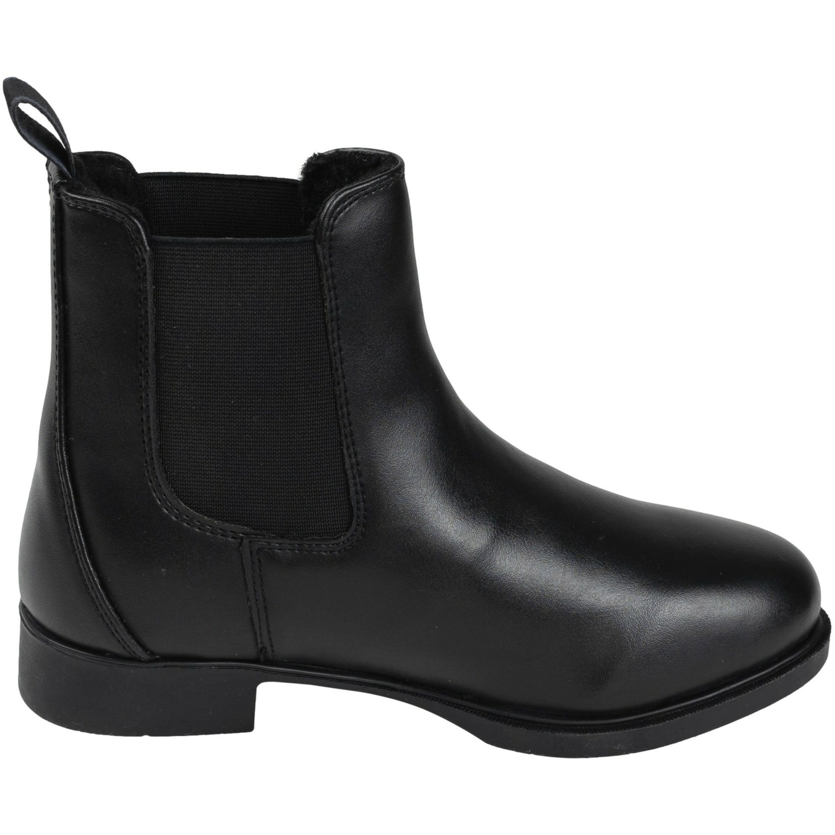 Winter Jodhpur Reitstiefeletten mit Teddyfutter Kunstleder schwarz soft