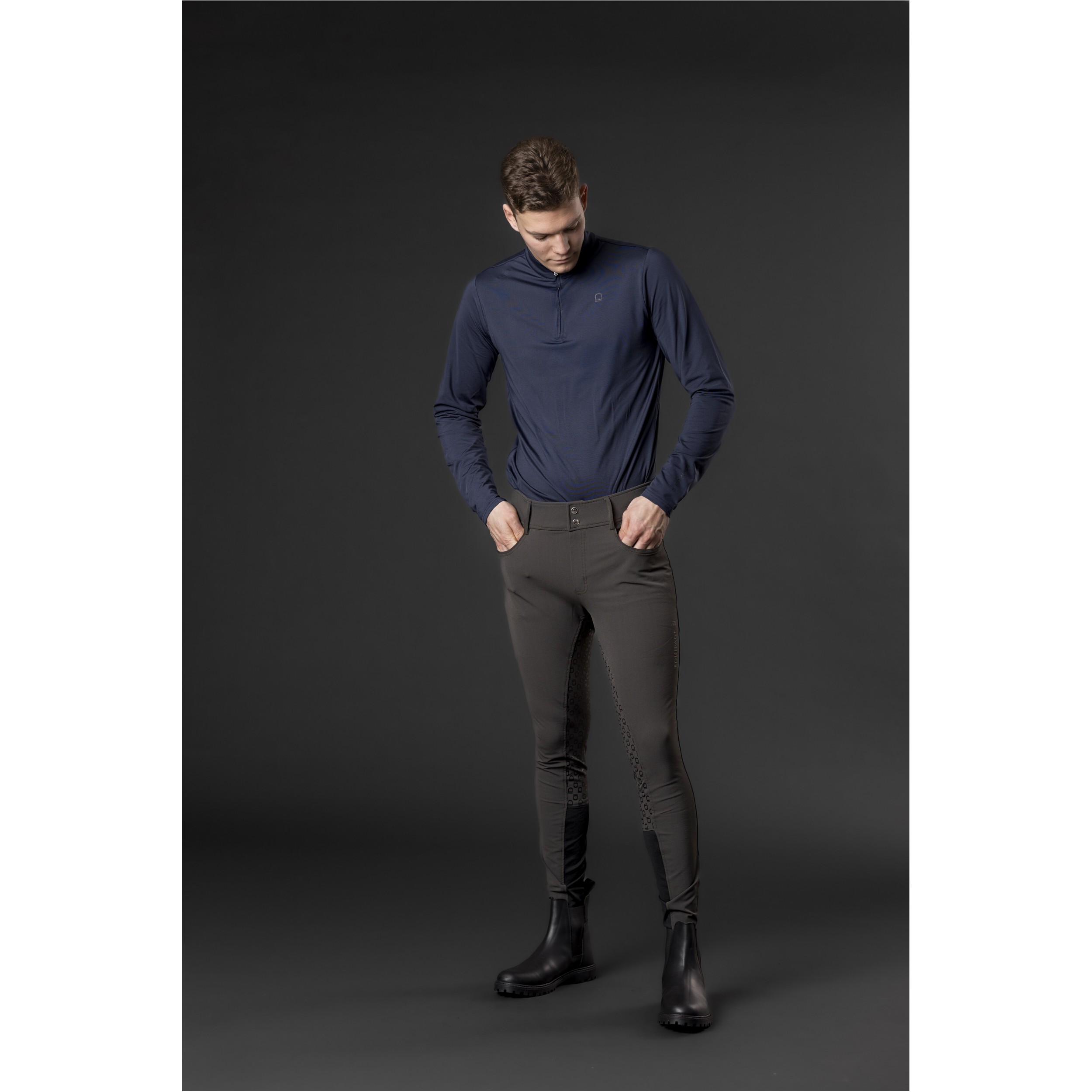 Herren Reithose Silikon Vollbesatz EQ HUNT dark iron