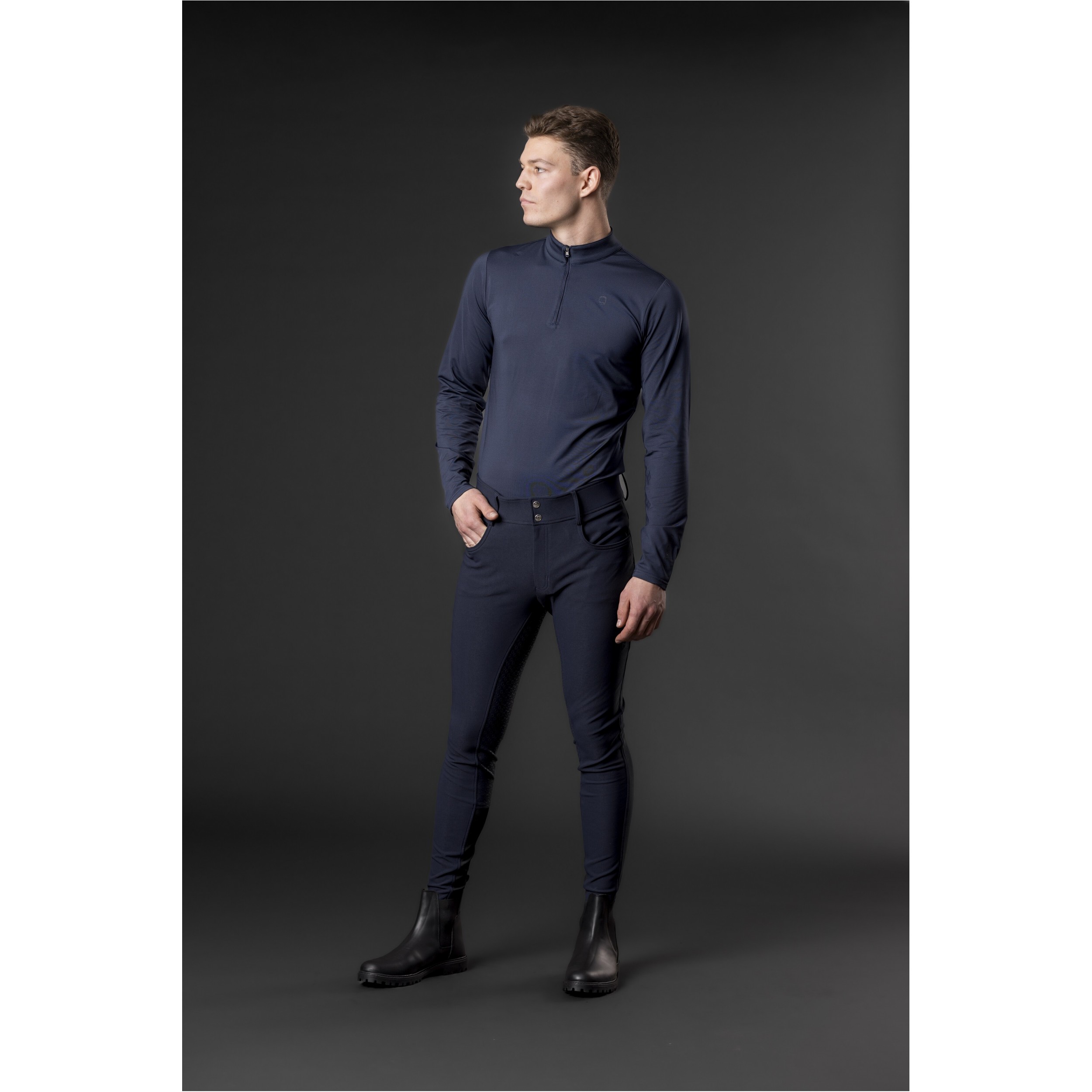 Herren Reithose Silikon Vollbesatz EQ HUNT navy