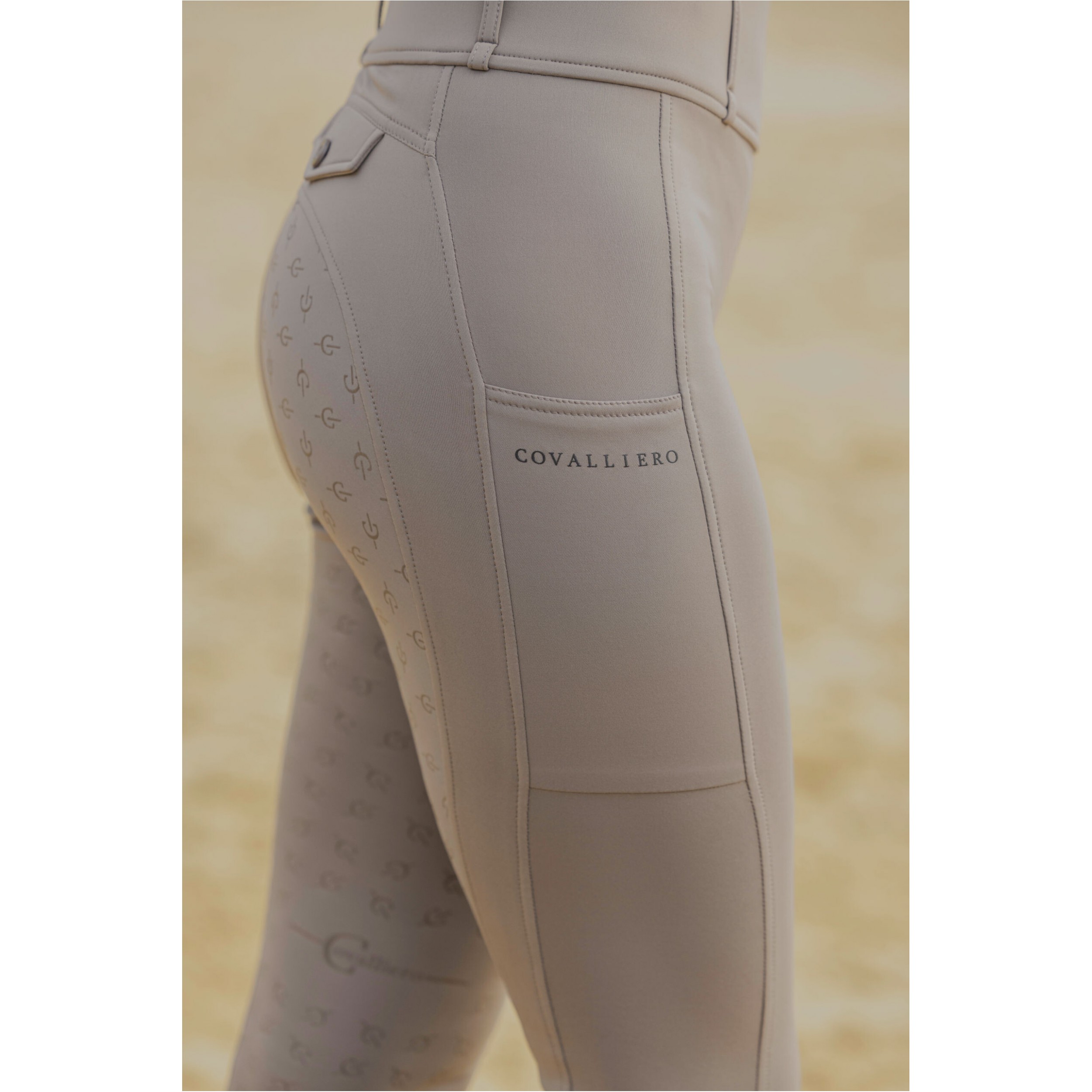 Damen Reitleggings Silikon Vollbesatz H/W24 taupe