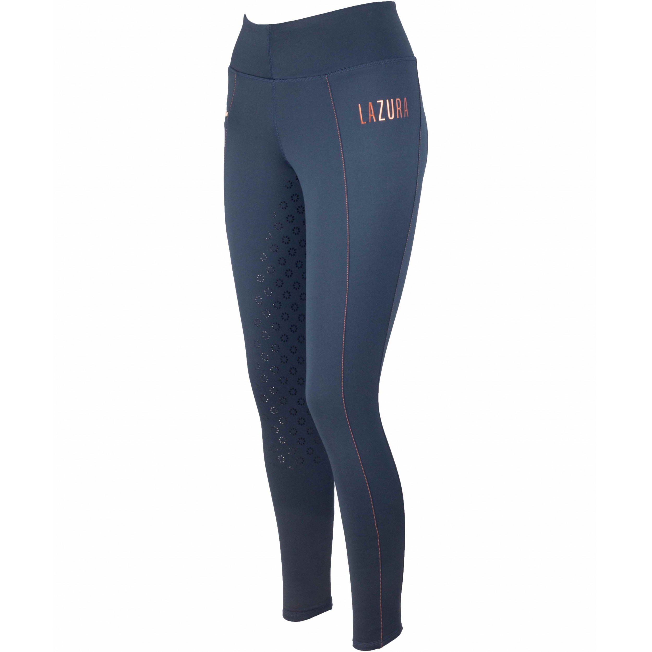 Winter Damen Reitleggings Silikon Vollbesatz LISA marine