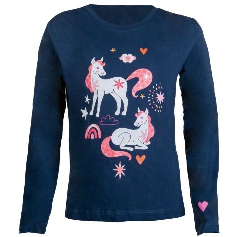 Kinder Langarmshirt PONY DREAM dunkelblau