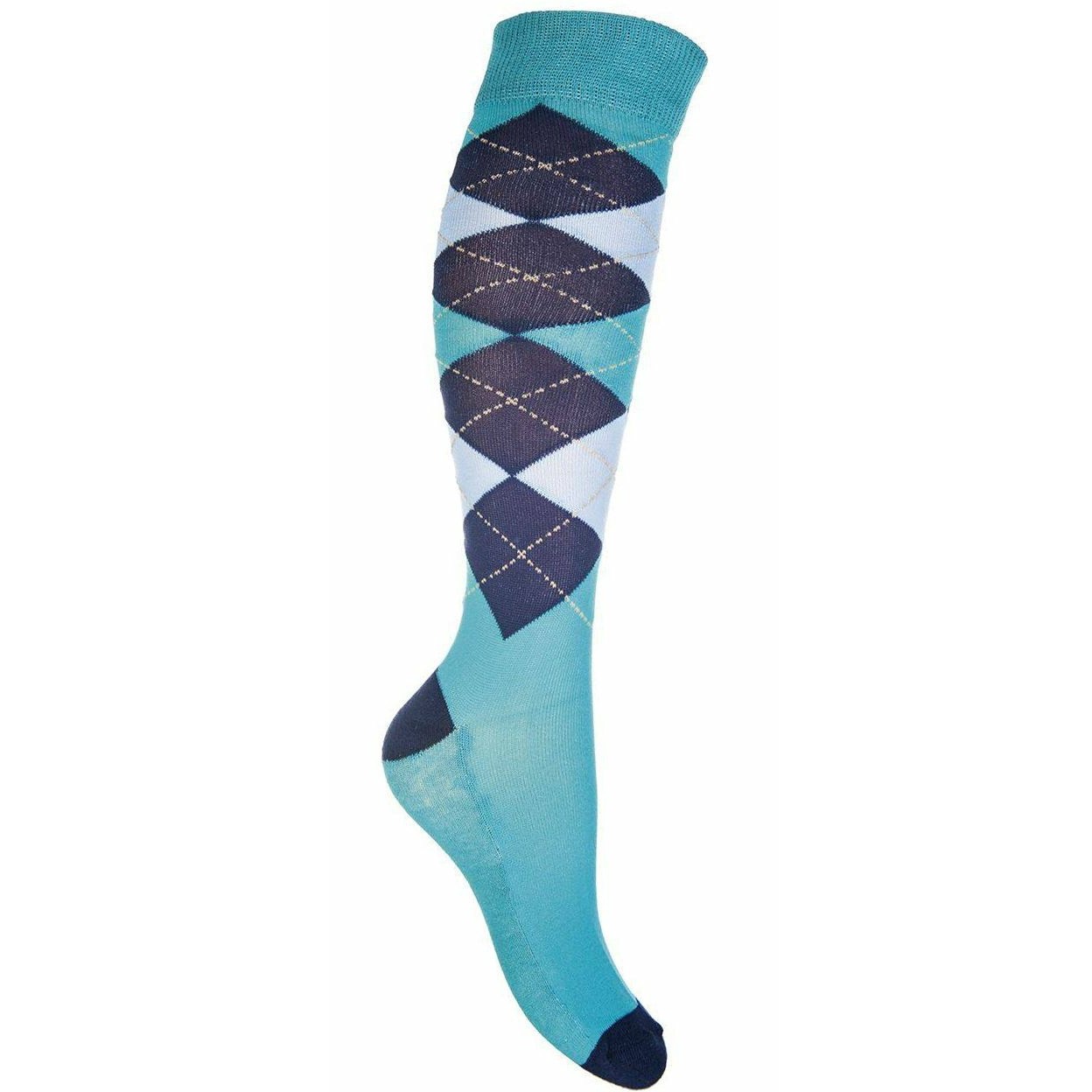 Reitsocken CHECK CLASSICO aqua/dunkelblau