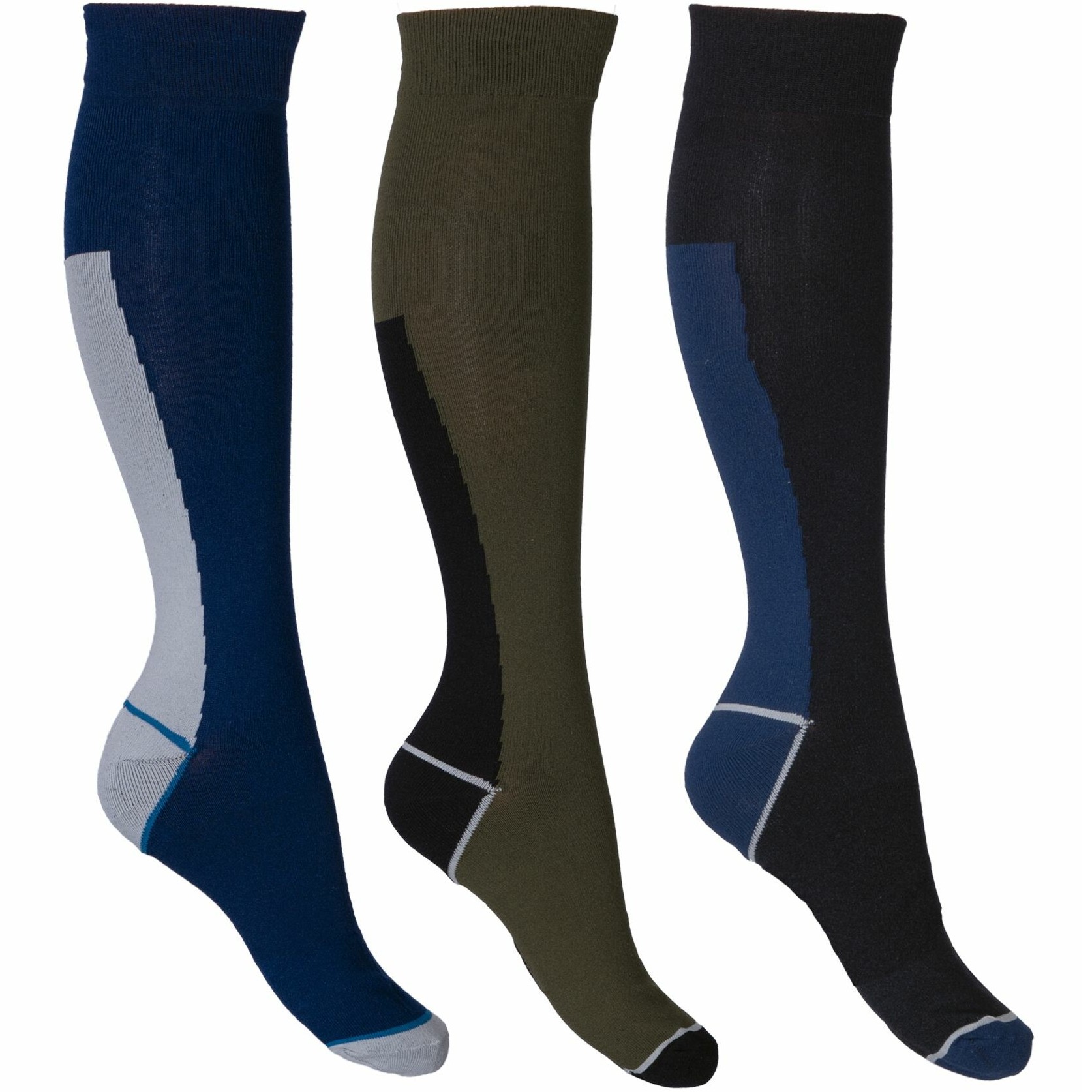 Herren Reitsocken (3er Set) MATEO oliv/dunkelblau