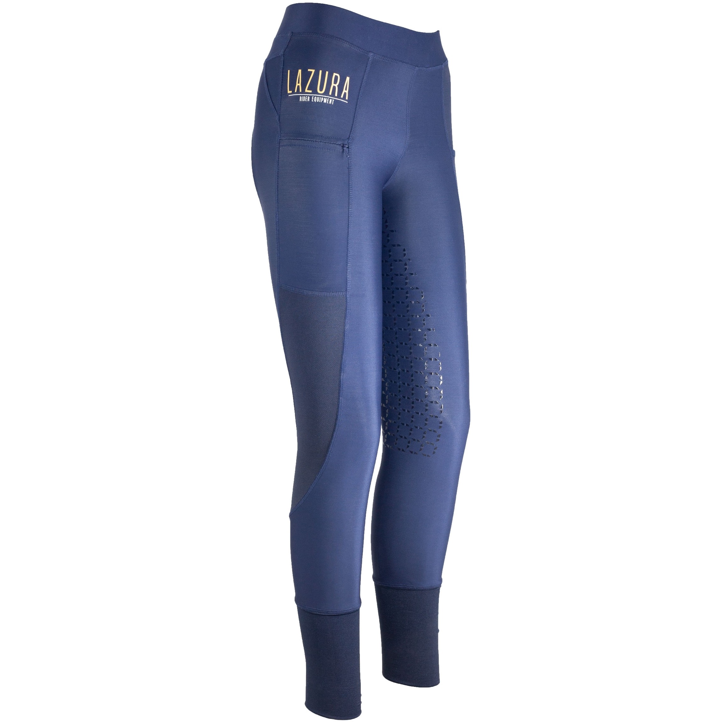 Damen Reitleggings Silikon Vollbesatz MESH dunkelblau