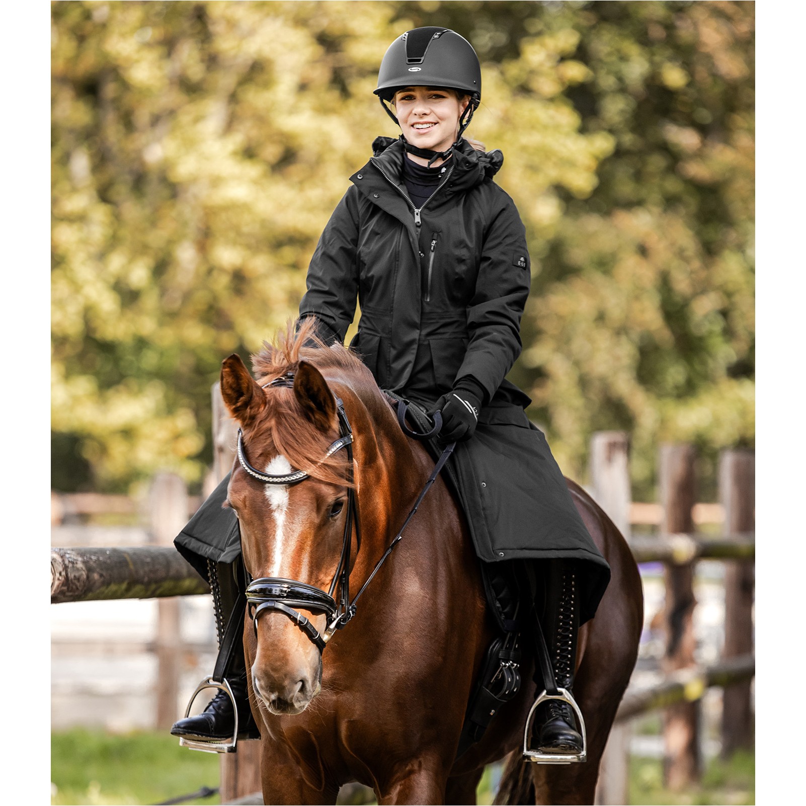 Damen Winter Reitmantel PERFORMANCE OPAL schwarz