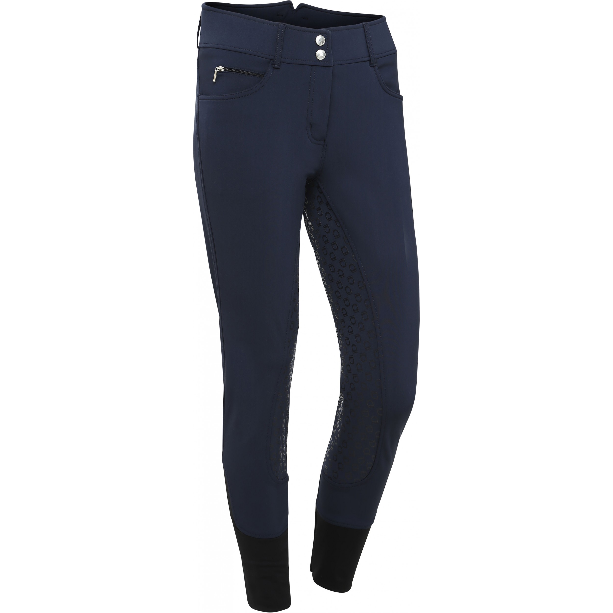 Damen Reithose Silikon Vollbesatz ANDALOUSE Hochbund blau