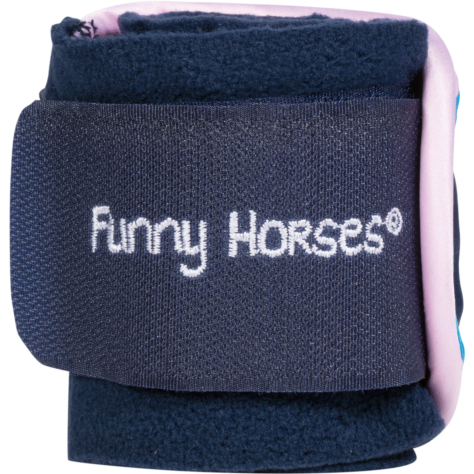 Fleecebandagen (4er Set) FUNNY HORSES HEARTS dunkelblau