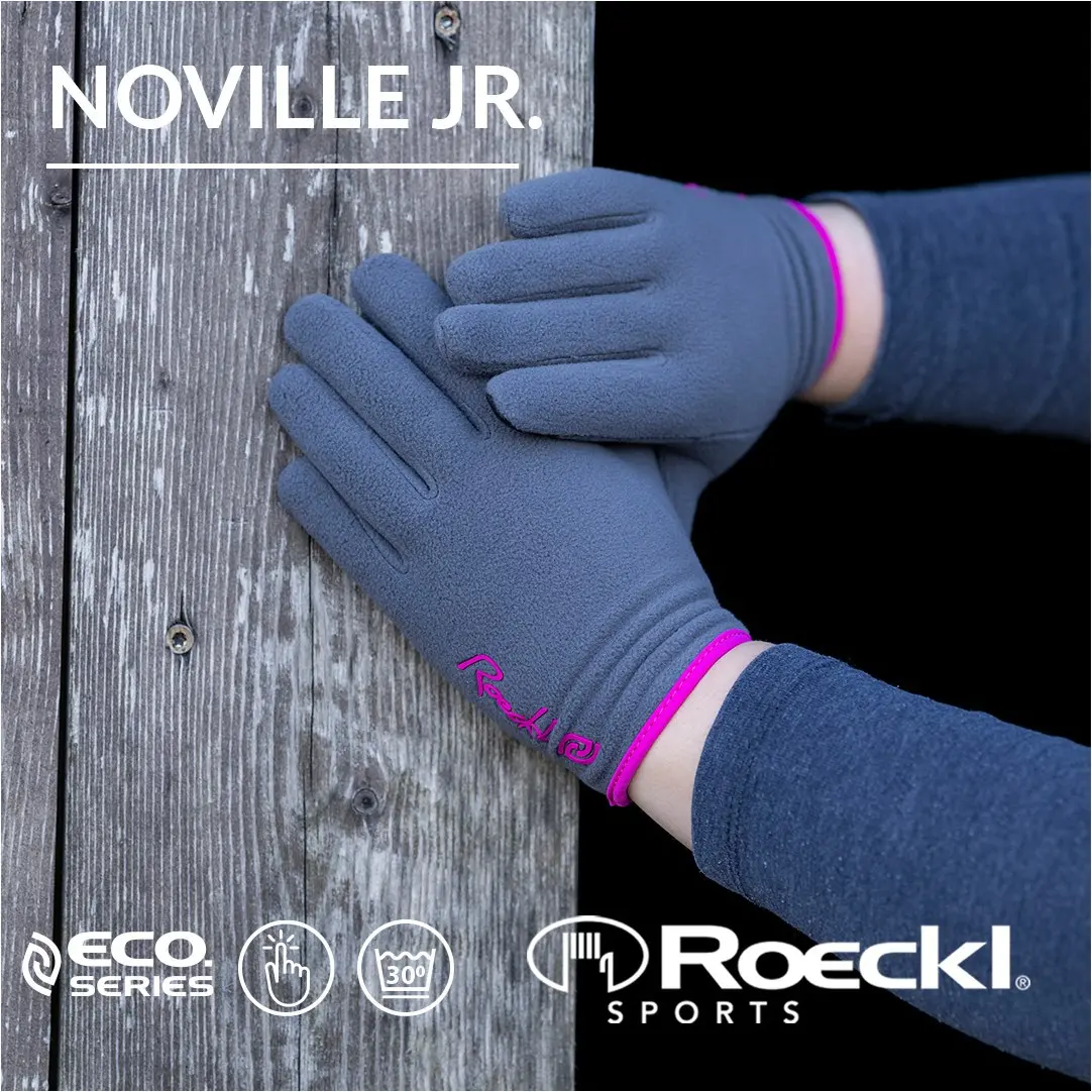 Winter Kinder Outdoorhandschuhe NOVILLE JUNIOR grey pinstripe/pop pink