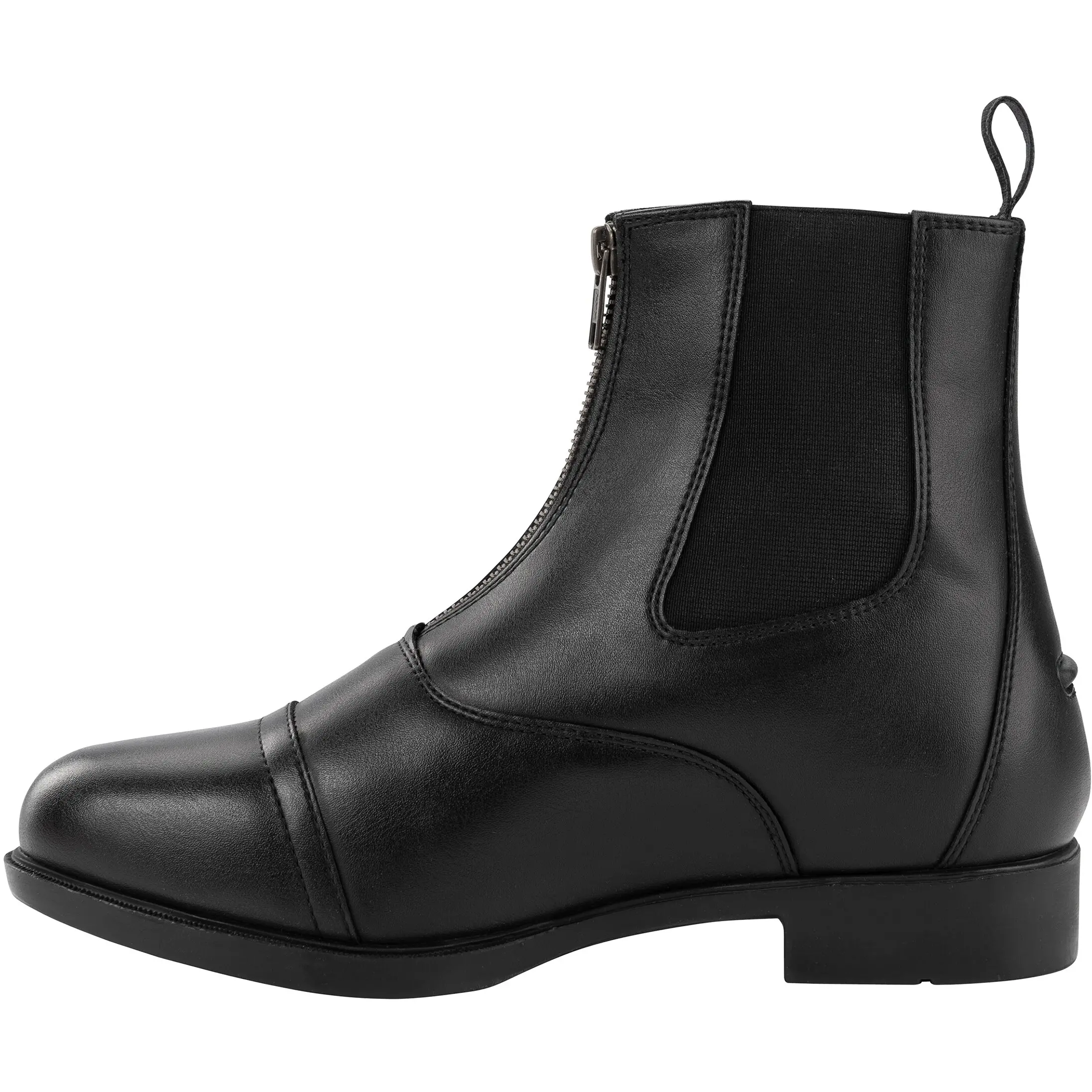 Winter Reitstiefeletten Frontzip Kunstleder schwarz