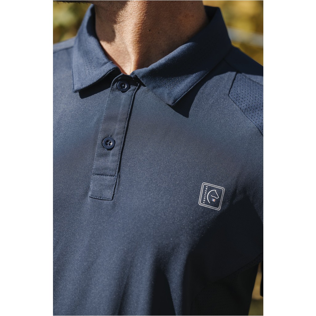 Herren Poloshirt ERIC mit Mesheinsätzen marineblau