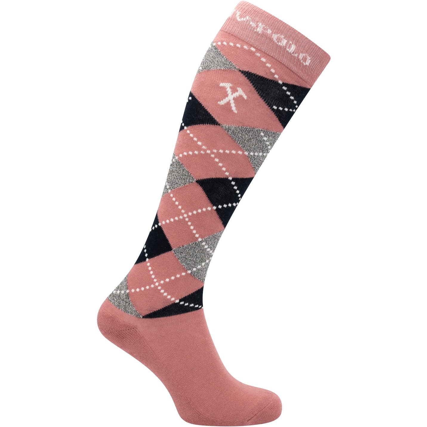 Damen Reitsocken HVPArgyle dusty rose/navy