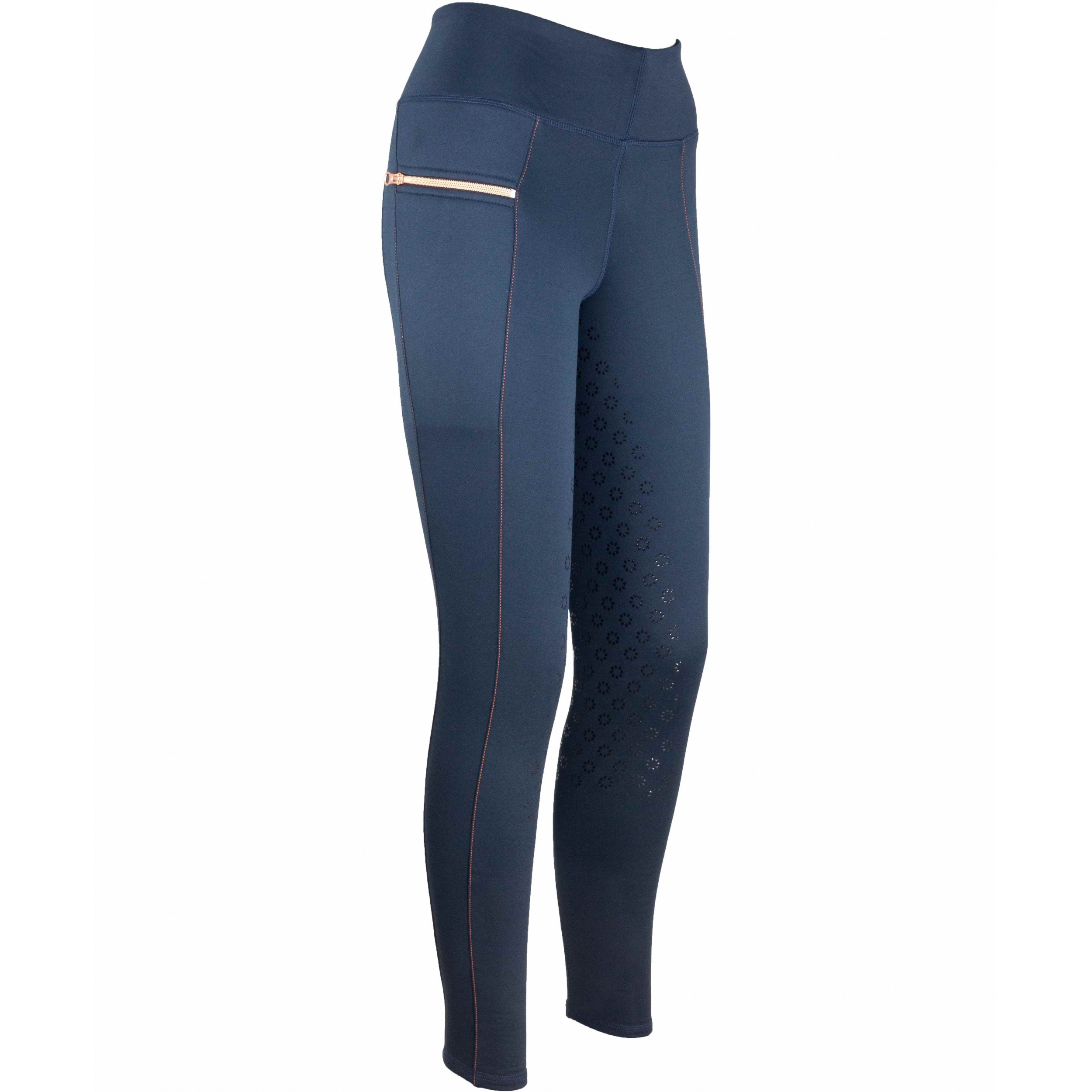 Winter Damen Reitleggings Silikon Vollbesatz LISA marine