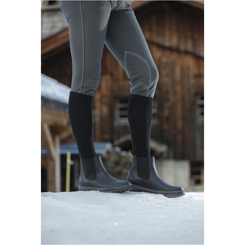 Winter Reitstiefeletten mit Lammfellfutter schwarz