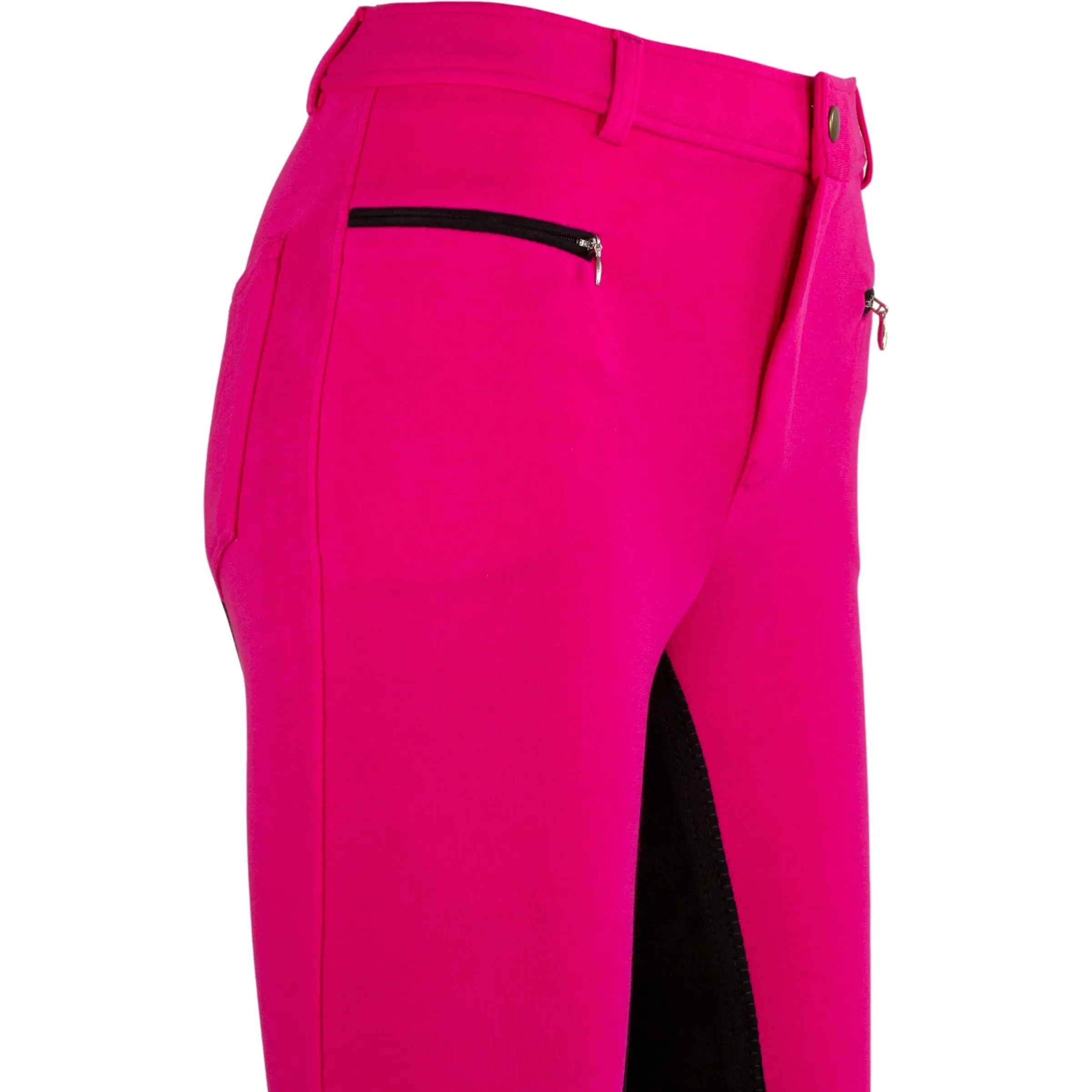 Kinder Reithose Vollbesatz Flex BASICLINE pink/schwarz