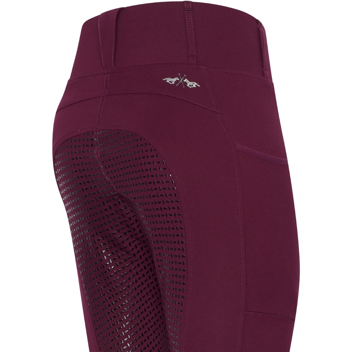 Damen Reitleggings Silikon Vollbesatz HVPLuci dark berry